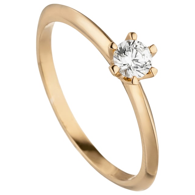 JOBO Fingerring »Ring mit Diamant Brillant 0,15 ct.«, 585 Roségold kaufen |  I\'m walking