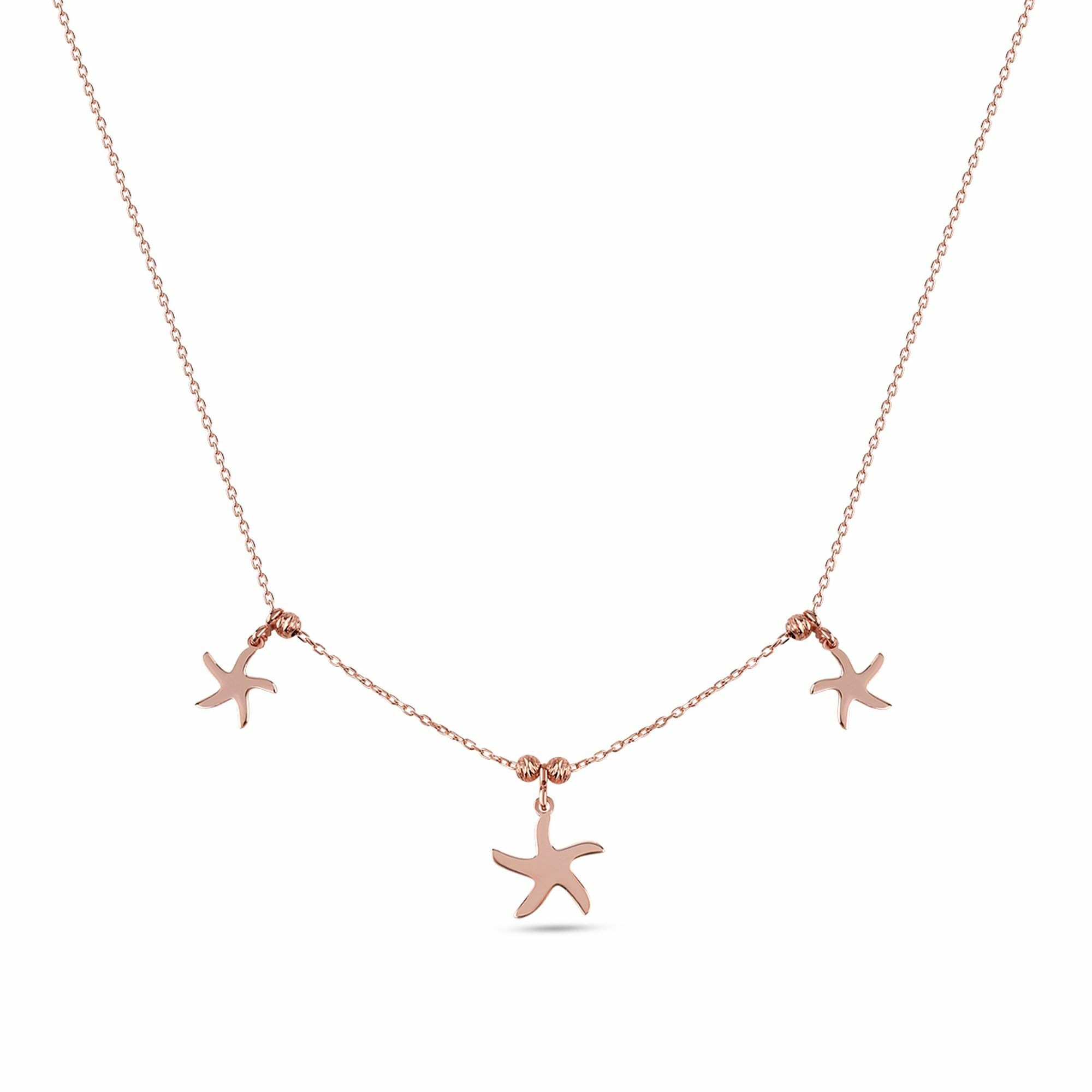 dKeniz Kette mit Anhänger »925/- Sterling Silber rosévergoldet Wassersternche«, (Set,... kaufen