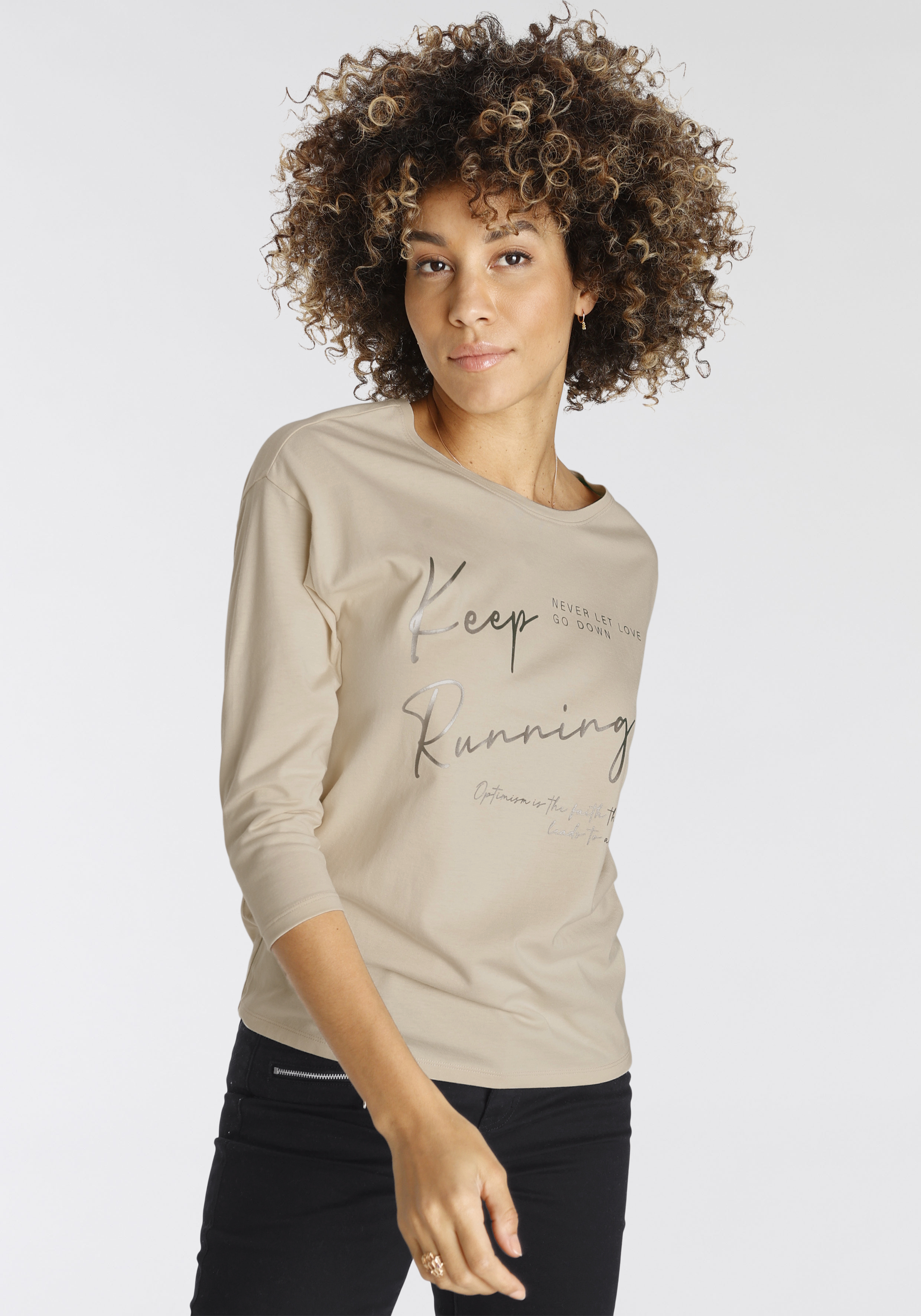 3/4-Arm-Shirt, mit liebevollem Wording-Print - NEUE KOLLEKTION