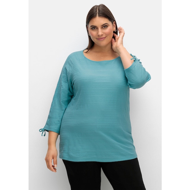 Sheego 3/4-Arm-Shirt »Große Größen«, mit raffbaren Raglanärmeln, leicht  tailliert online kaufen | I'm walking