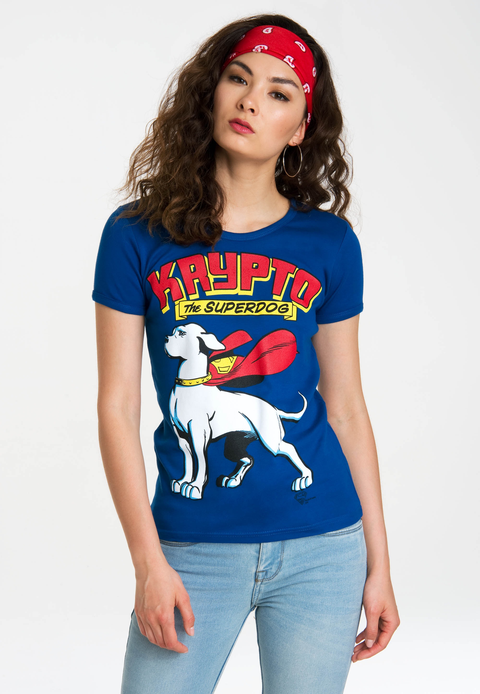 LOGOSHIRT T-Shirt »Krypto kaufen | Originaldesign lizenziertem walking mit Superdog«, the I\'m