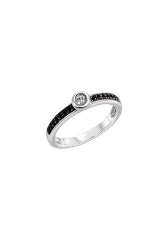 CELESTA Fingerring, 925 Silber weiß + schwarz rhodiniert kaufen