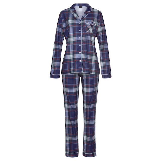 H.I.S Pyjama, (Set, 2 tlg.), aus Flanell mit Allover-Karomuster & Wäsche  auf Rechnung bestellen