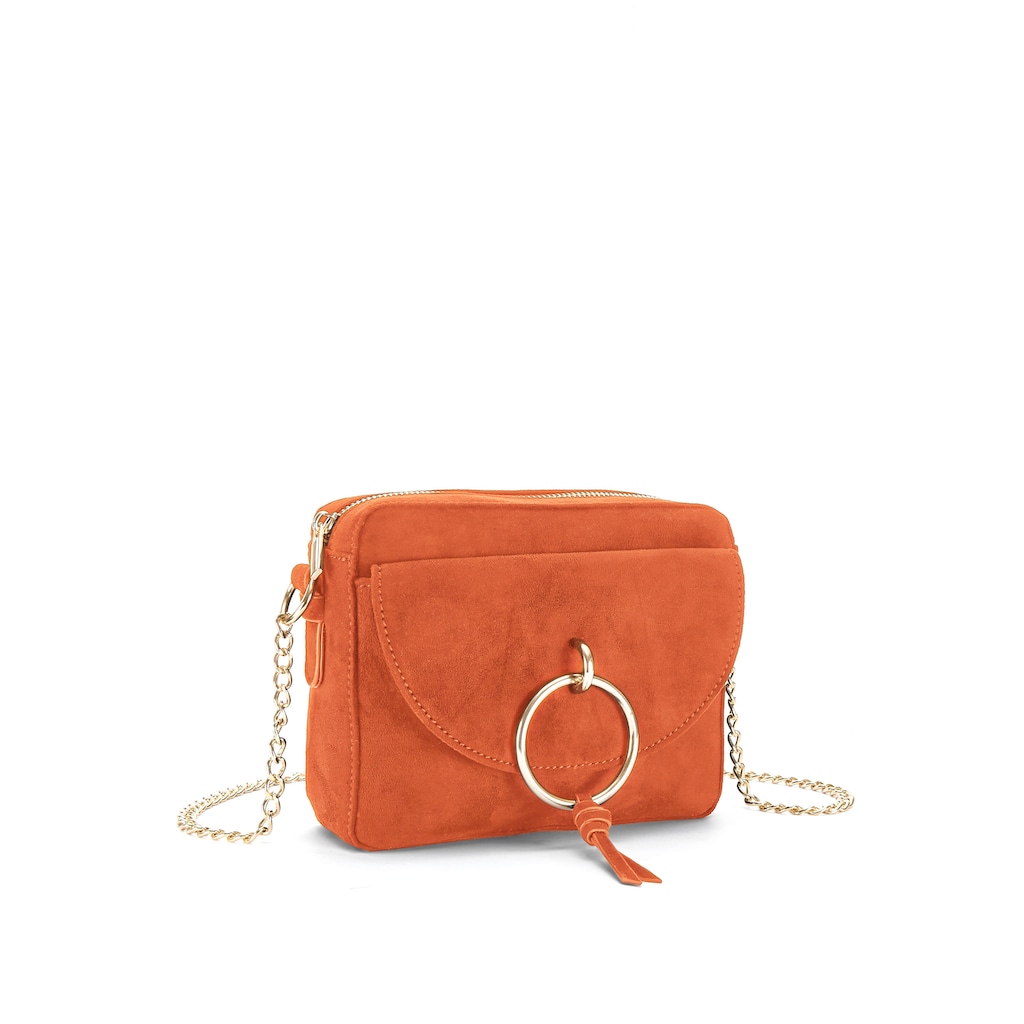 LASCANA Umhängetasche Minibag mit Kettenhenkel und Ring-Applikation VEGAN