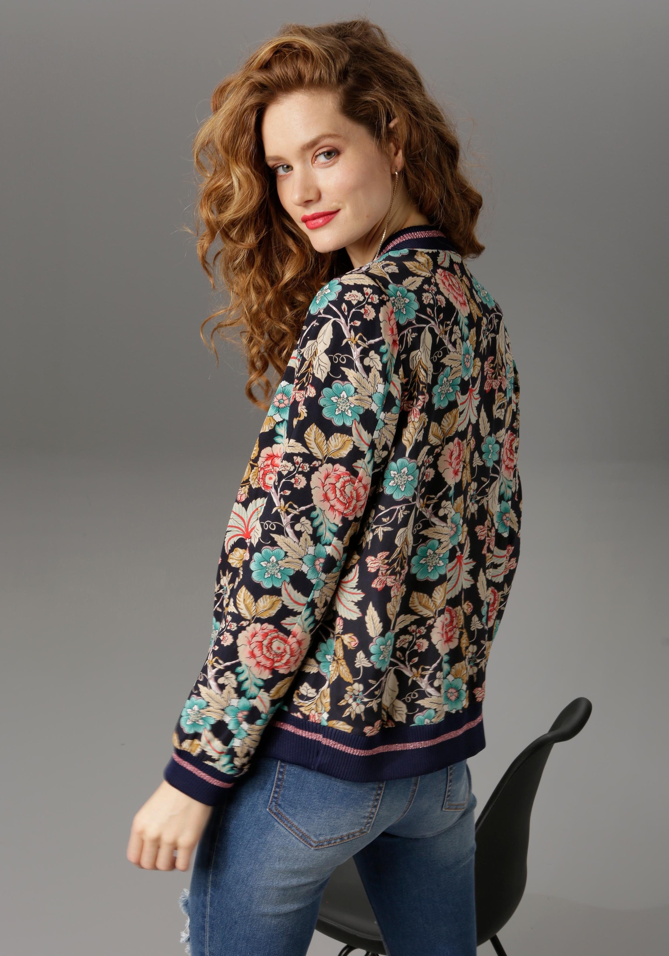 Aniston CASUAL Blouson, mit Blumendruck kaufen | Übergangsjacken