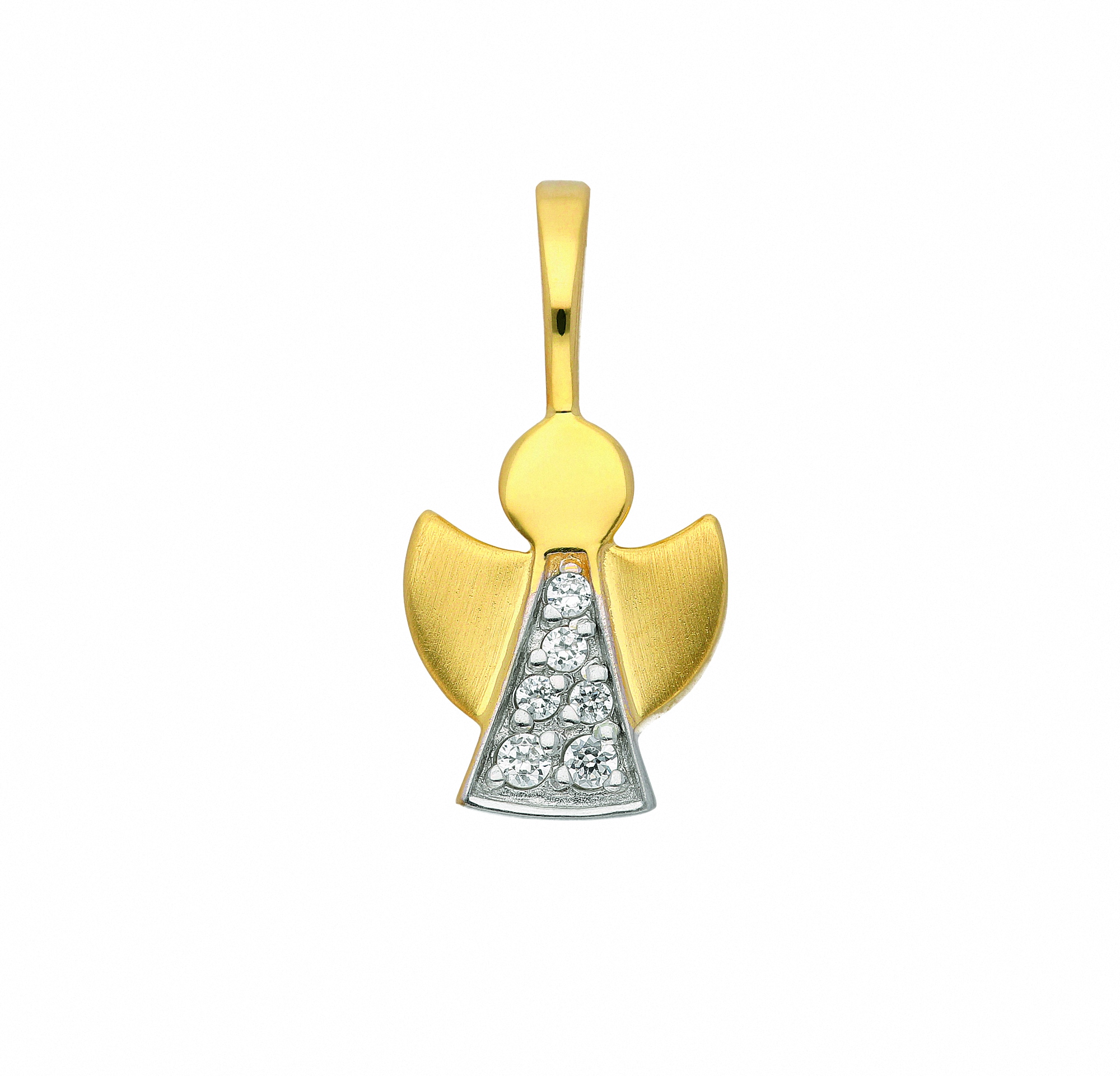 Adelia´s Kettenanhänger Zirkonia Gold 585 für Anhänger Damen Engel mit Goldschmuck Damen Goldschmuck
