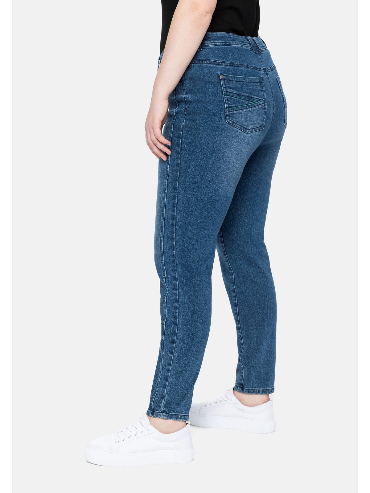mit | »Große skinny, walking I\'m Größen«, vorverlegter Sheego shoppen Stretch-Jeans Teilungsnaht