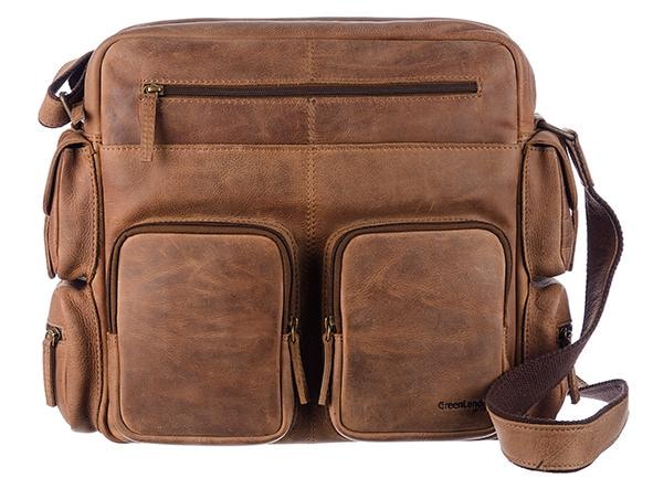 GreenLand Nature Messenger Bag »Montenegro«, aus echtem Leder mit praktischen Vortaschen kaufen