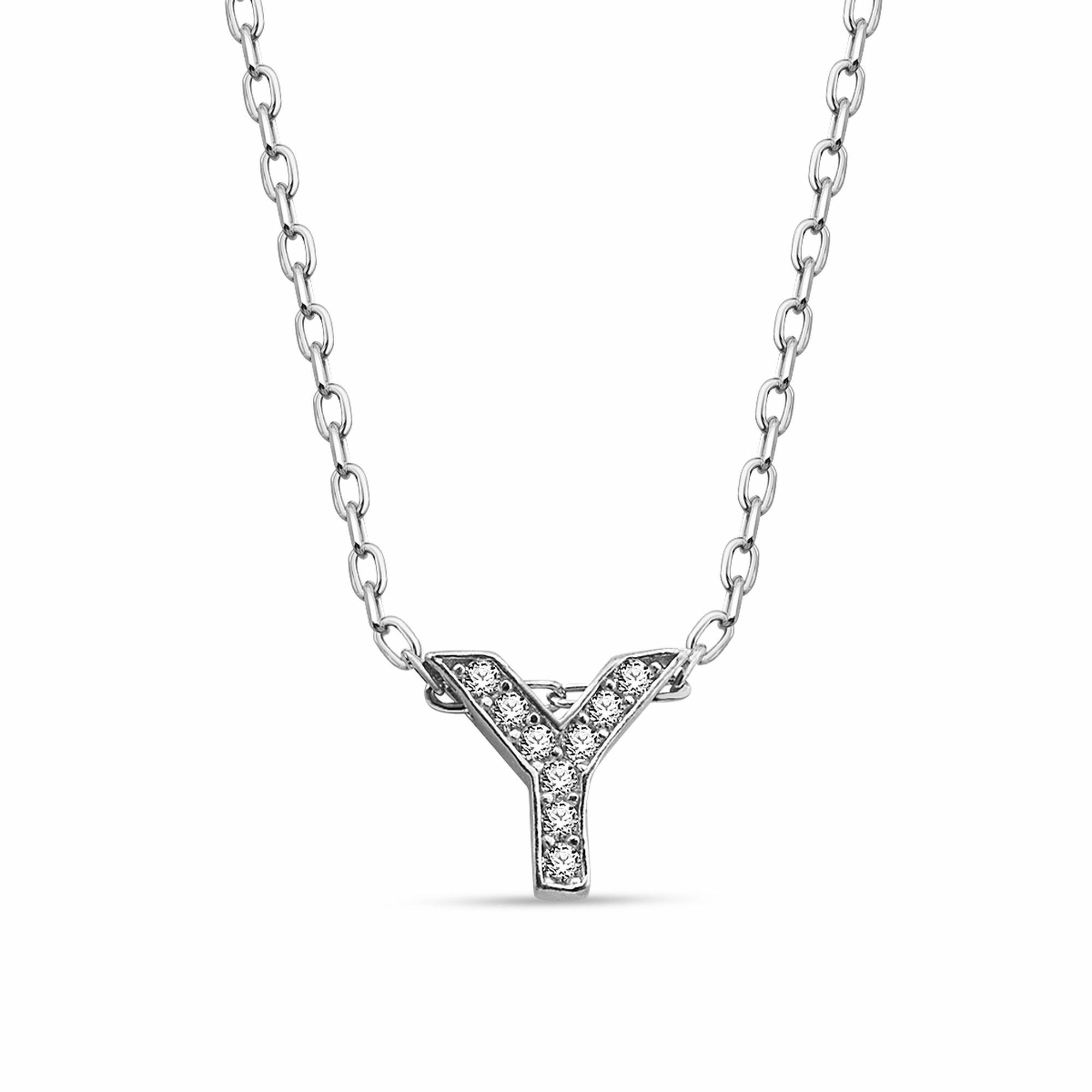 dKeniz Kette mit Anhänger Buchstabe Y 925/- Sterling Silber