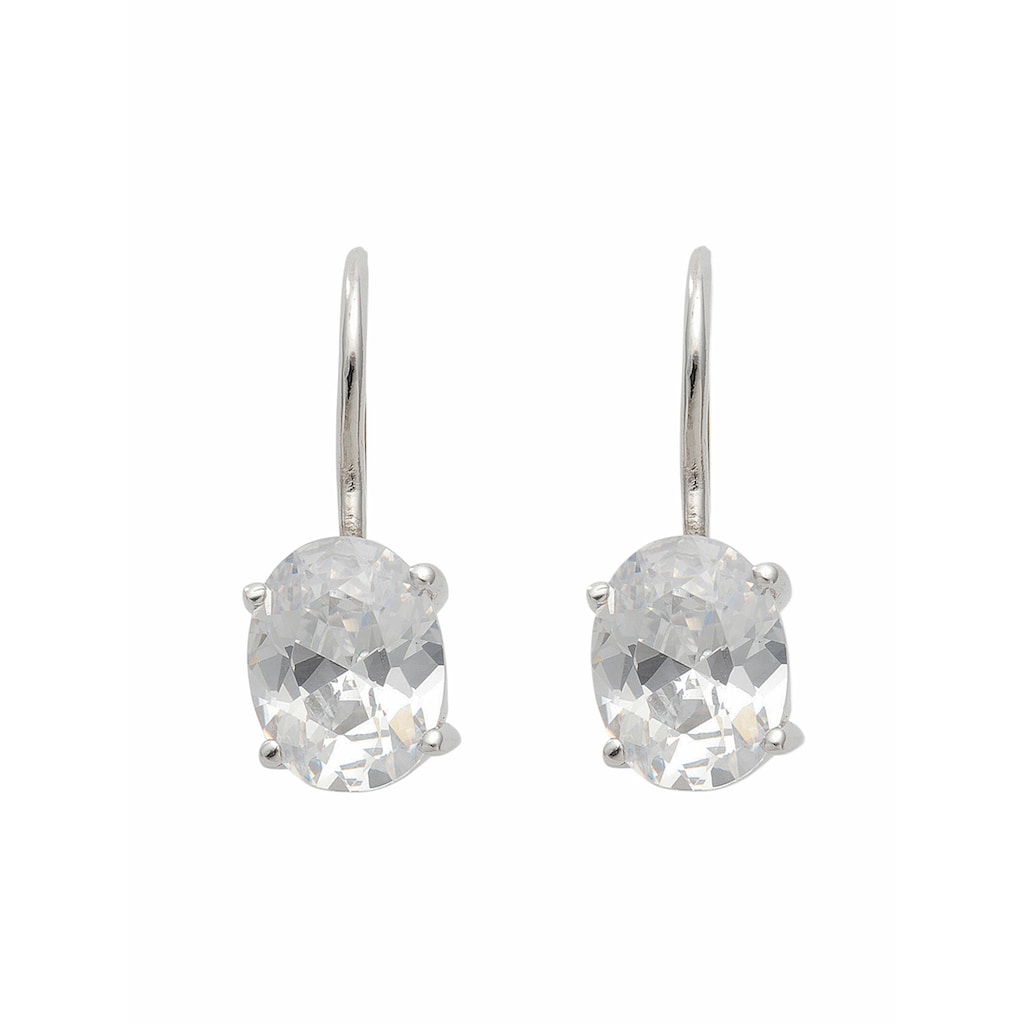 Adelia´s Paar Ohrhänger 925 Silber Ohrringe Ohrhänger mit Zirkonia mit  Zirkonia Silberschmuck für Damen