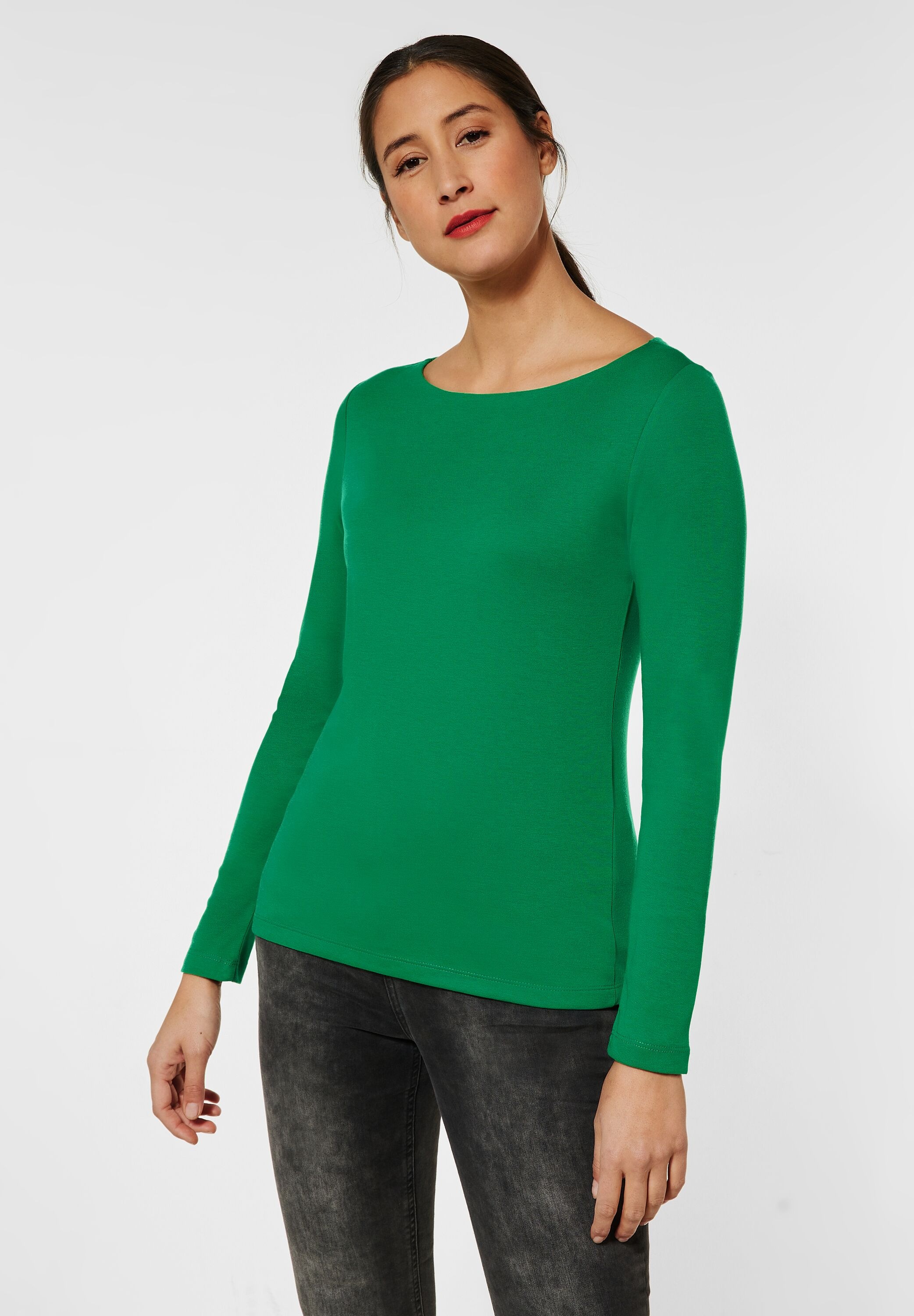 street one -  Langarmshirt, mit U-Boot-Ausschnitt