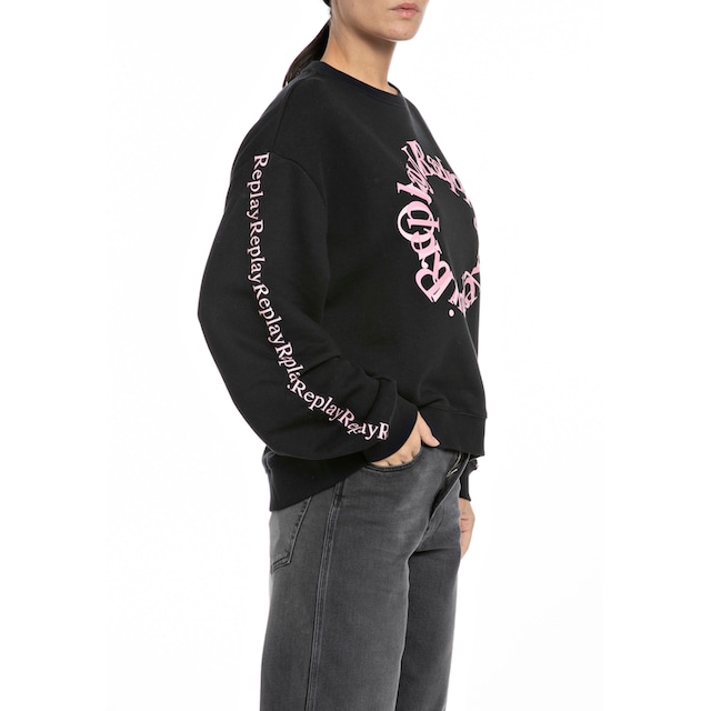 Replay Sweatshirt, mit Markenprint in Kontrast vorn und an den Ärmeln  bestellen | I\'m walking
