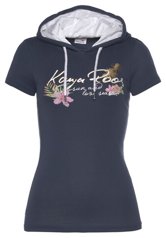 KangaROOS T-Shirt, mit Kapuze und blumigen Druck & Logo-Schriftzug kaufen
