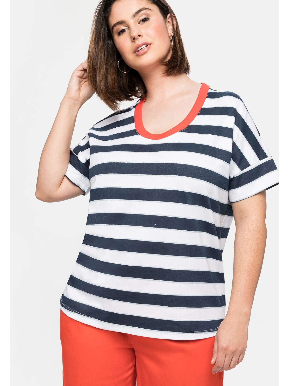 Sheego T-Shirt »Große Größen«, Glitzergarn, Oversize-Form mit | walking kaufen I\'m in