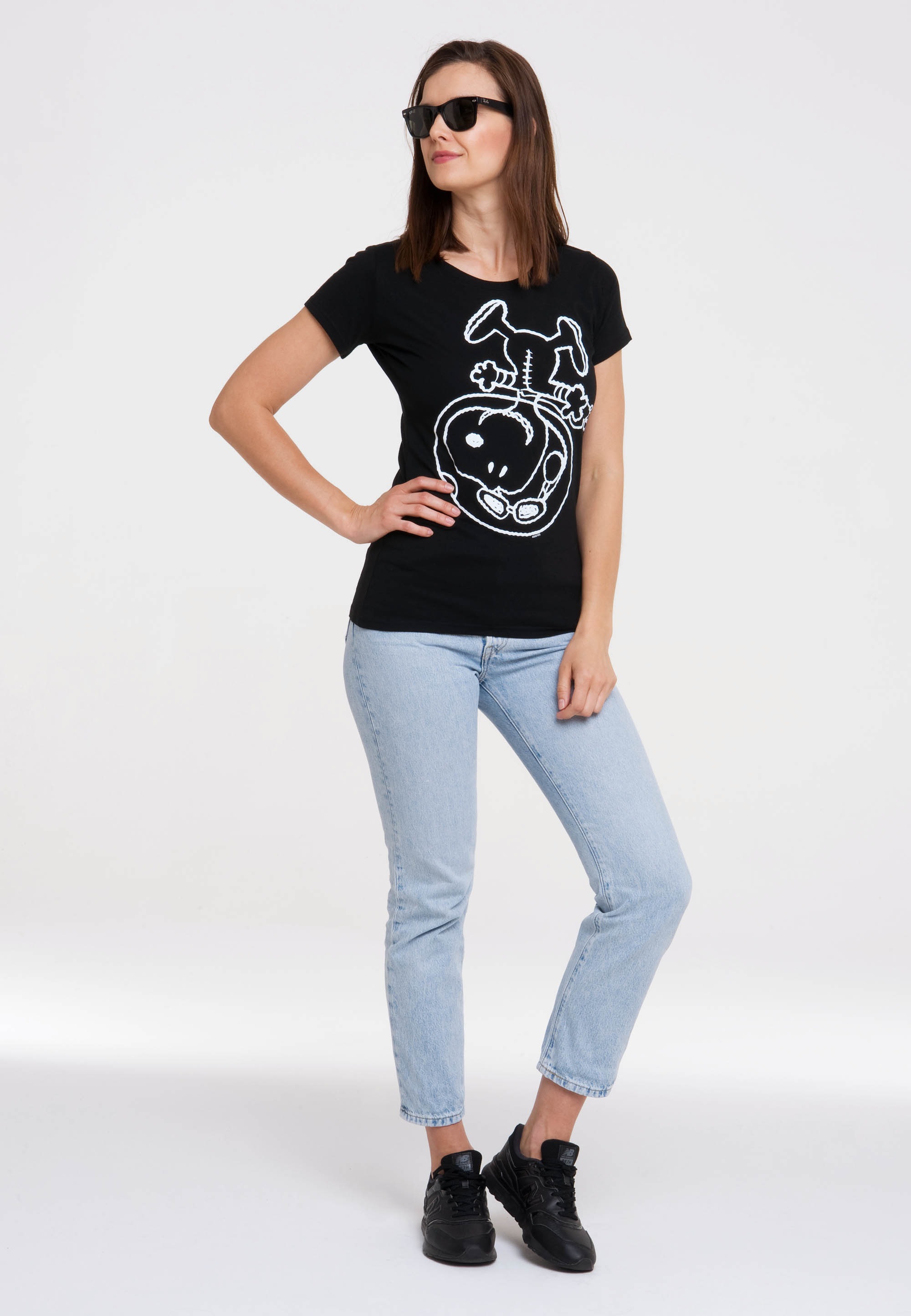 LOGOSHIRT T-Shirt »Snoopy - Astronaut«, I\'m online mit walking Originaldesign lizenziertem 