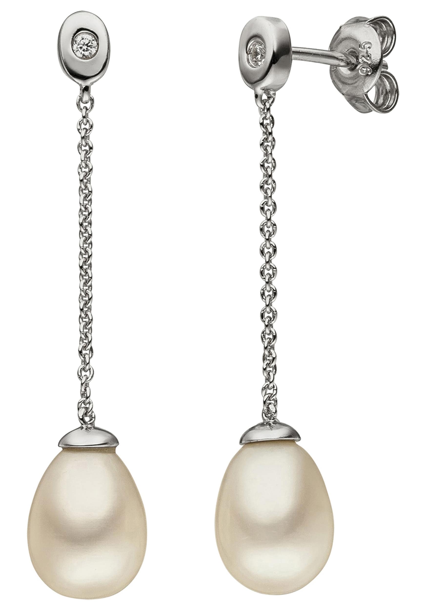 JOBO Perlenohrringe, 925 Silber mit Perlen und Zirkonia im Onlineshop | I\'m  walking