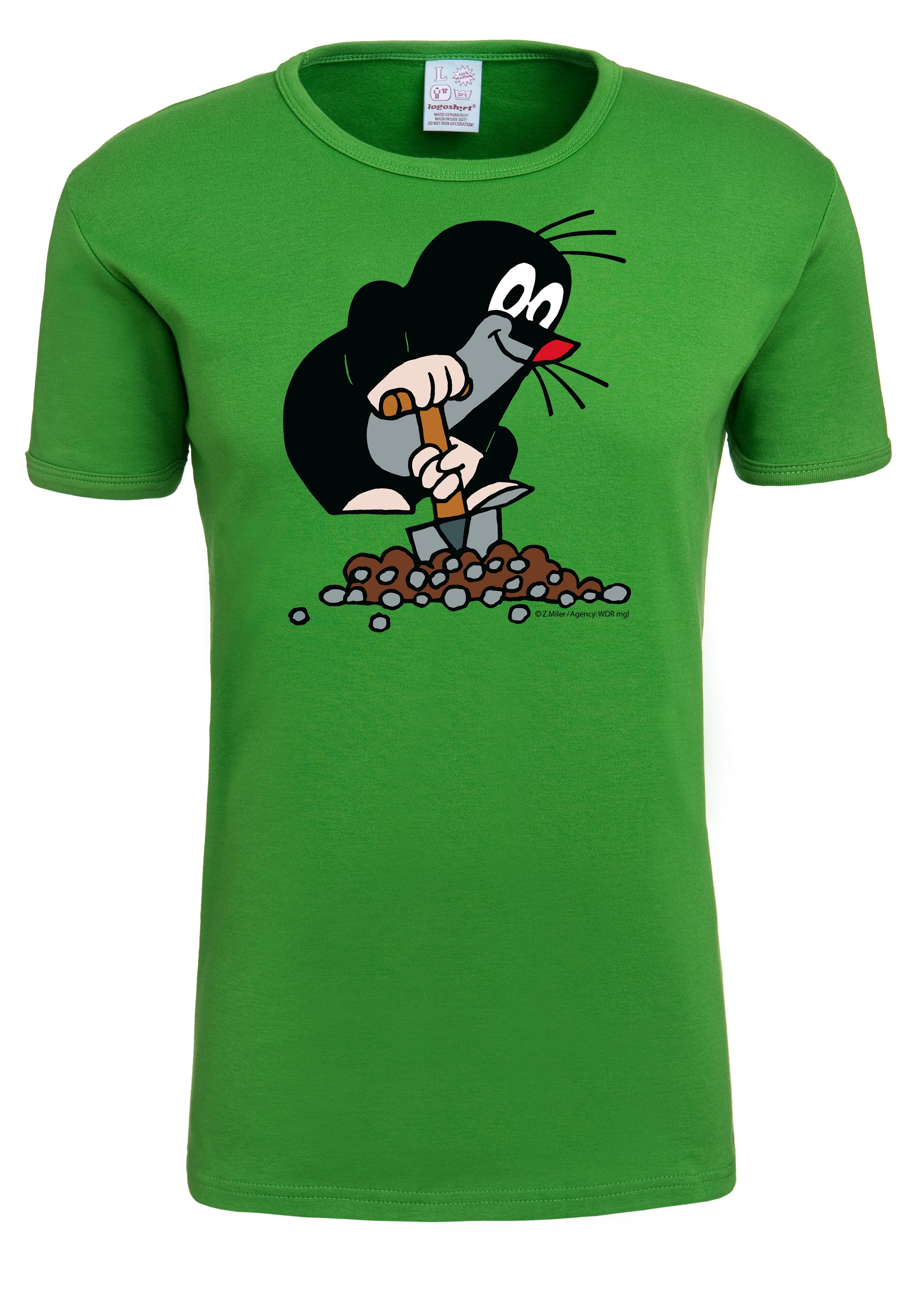LOGOSHIRT T-Shirt »Der kleine shoppen mit Originaldesign Maulwurf«, lizenziertem