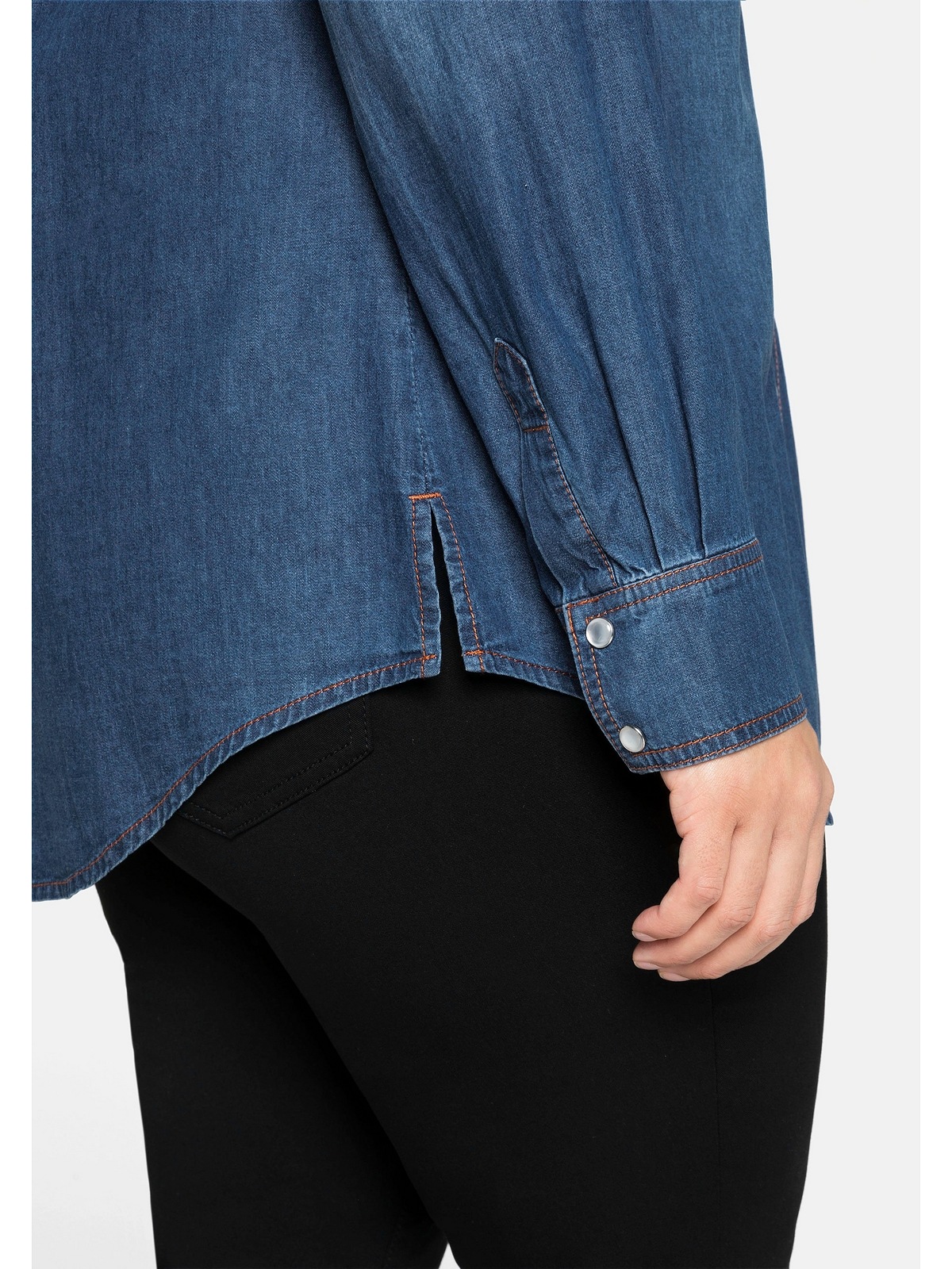 Sheego Jeansbluse »Große Größen«, mit Knopfleiste und Brusttaschen kaufen |  I\'m walking