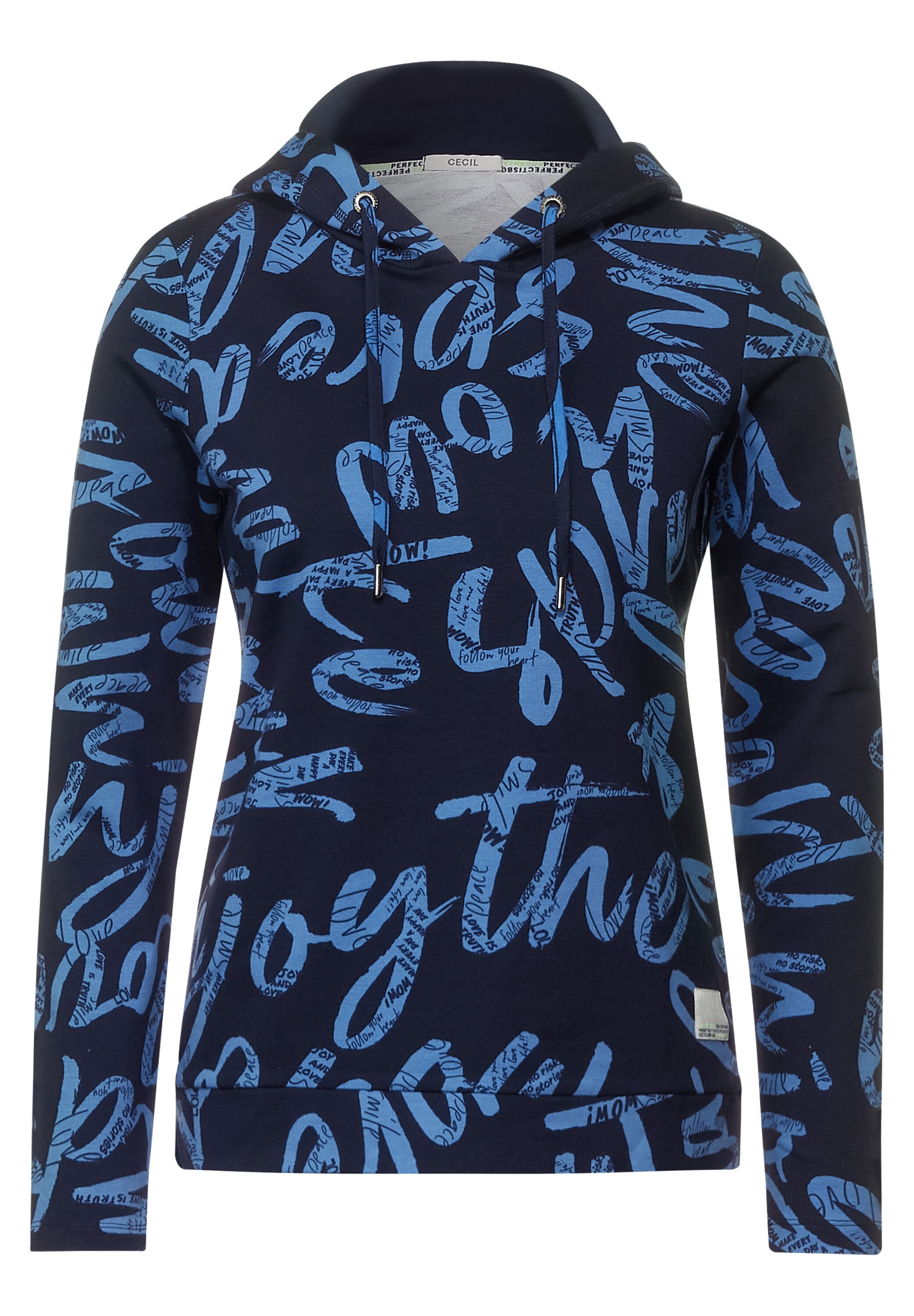 Cecil Kapuzenshirt mit Wording-Print