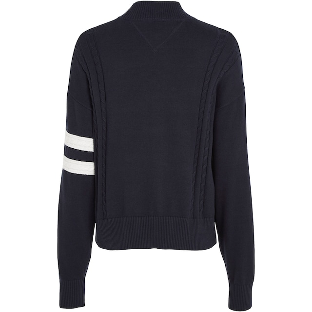 Tommy Jeans Strickpullover »TJW LETTERMAN FLAG SWEATER«, mit Tommy Jeans  Stickereien und Patches online | I\'m walking