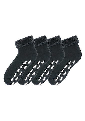 ABS-Socken, (Set, 4 Paar), mit Antirutschsohle und Vollfrottee
