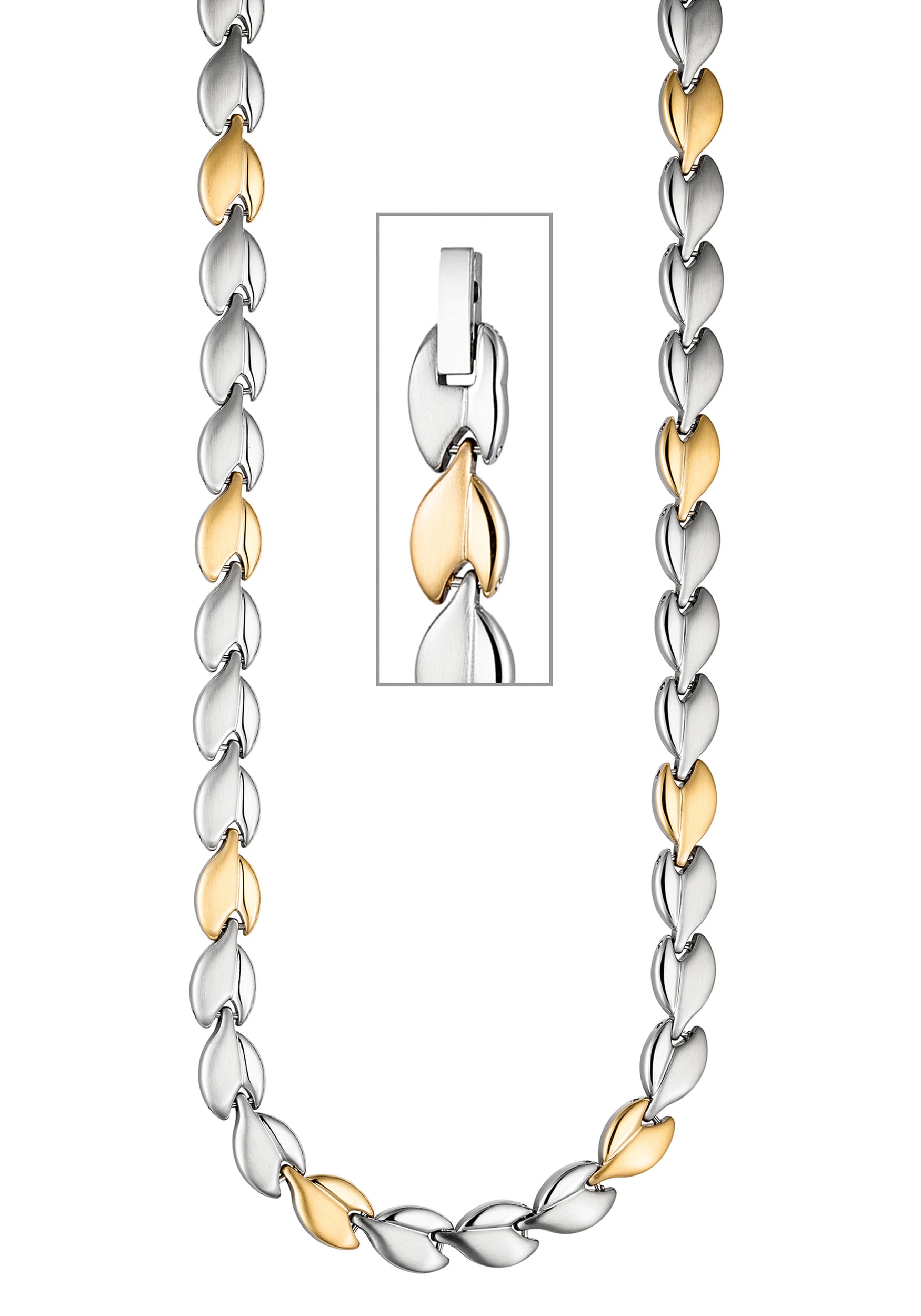 JOBO Kette ohne Anhänger »Halskette in Bicolor-Optik«, Edelstahl goldfarben  45 cm bestellen | I'm walking