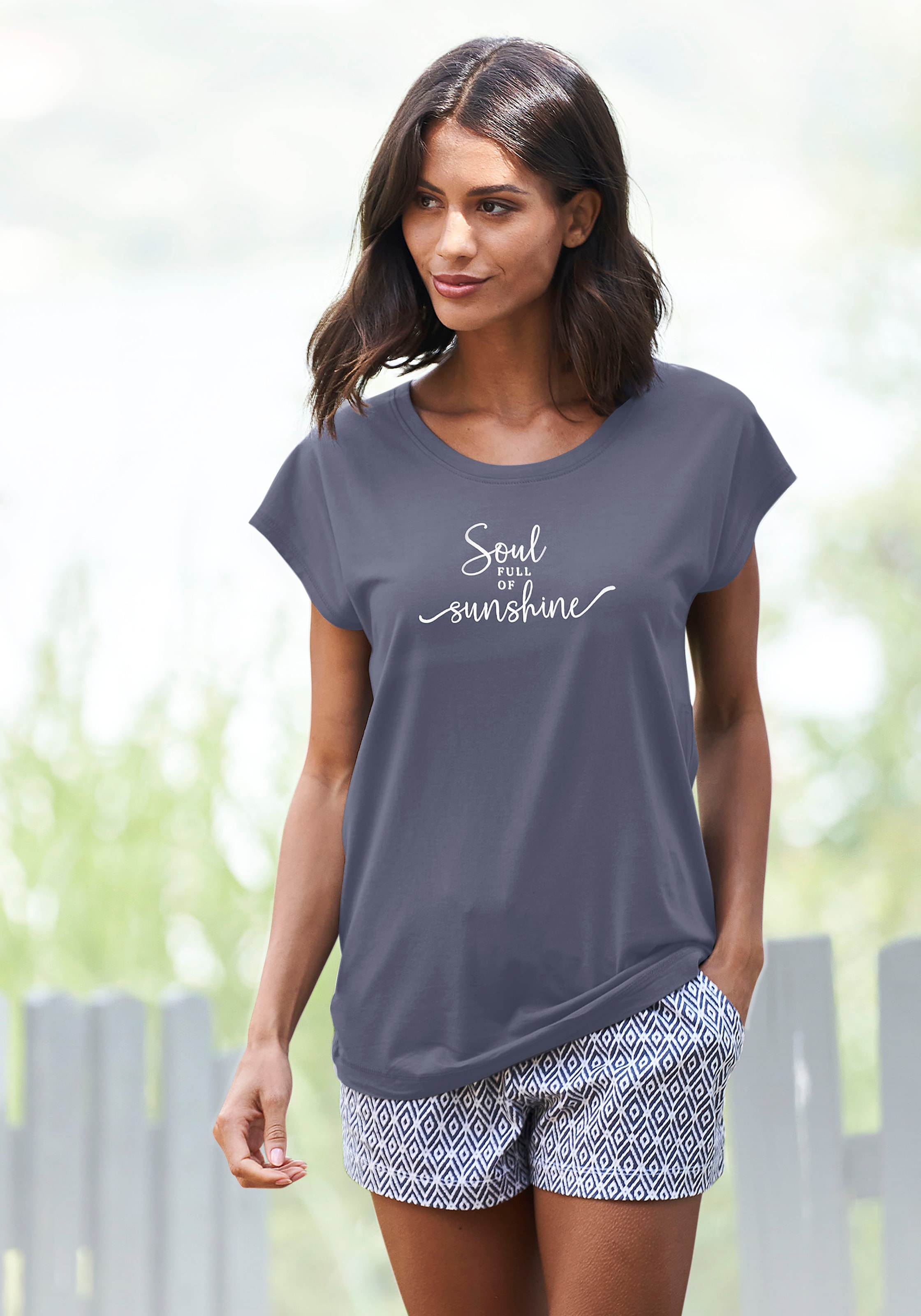 Online T-Shirt, weicher | LASCANA I\'m aus Shop walking shoppen Viscosemischung