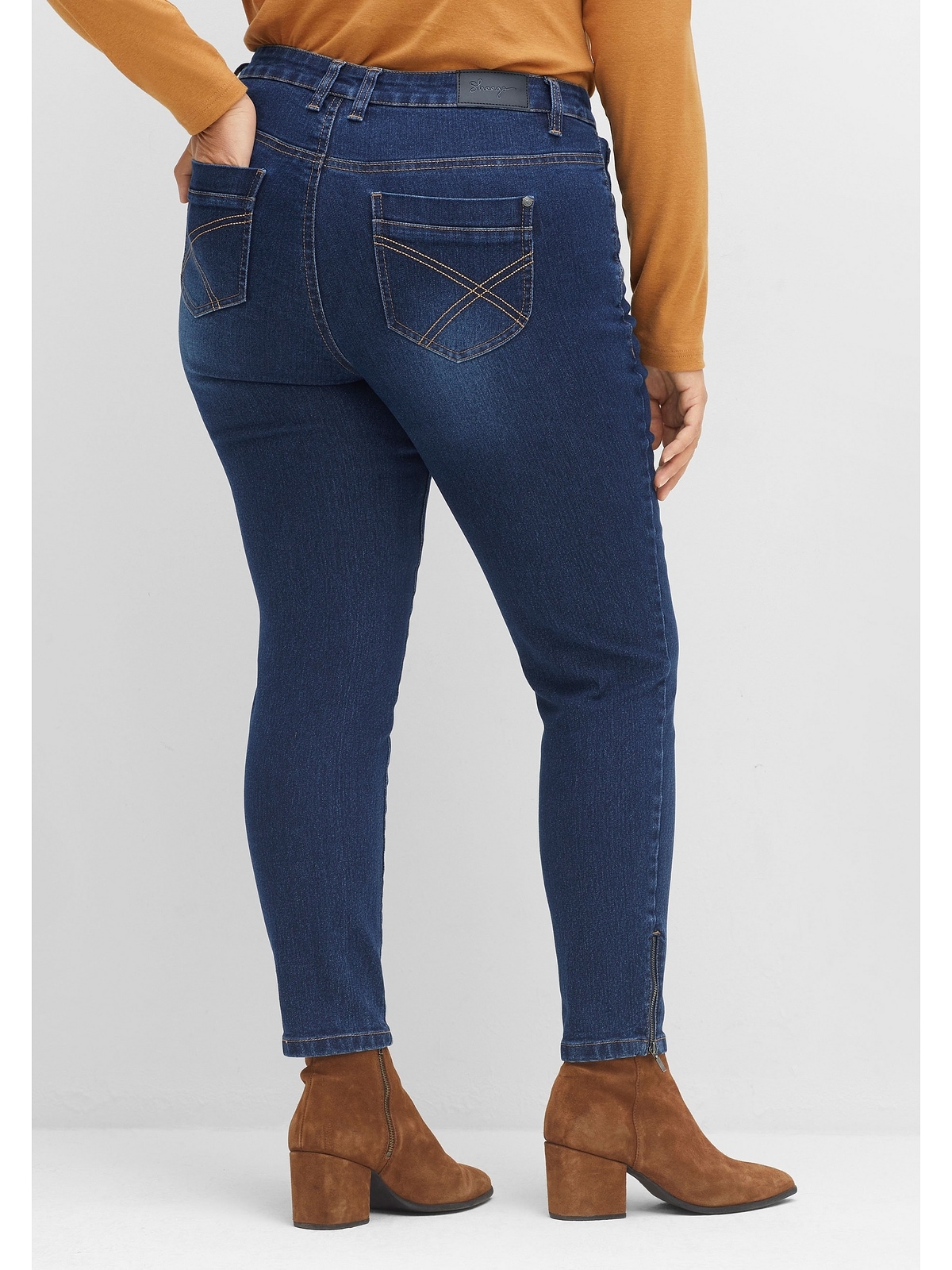 Zippern Stretch-Jeans »Große online am Saumabschluss Sheego Größen«, mit