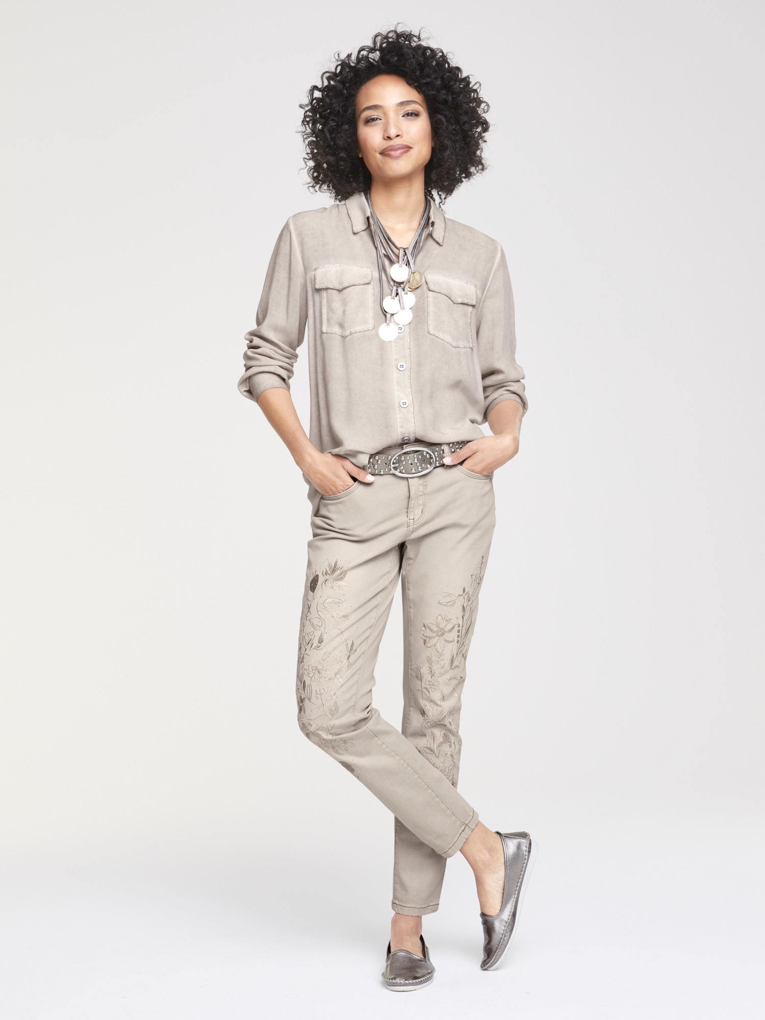 ASHLEY BROOKE by Heine Röhrenjeans, mit Stickerei
