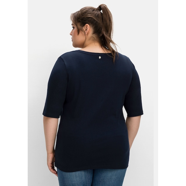 Sheego T-Shirt »Große Größen«, mit V-Ausschnitt, in Rippqualität online |  I'm walking