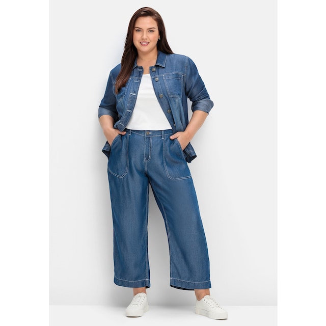 Sheego Weite Jeans »Große Größen«, aus TENCEL™ Lyocell, mit Kontrastnähten  kaufen | I'm walking