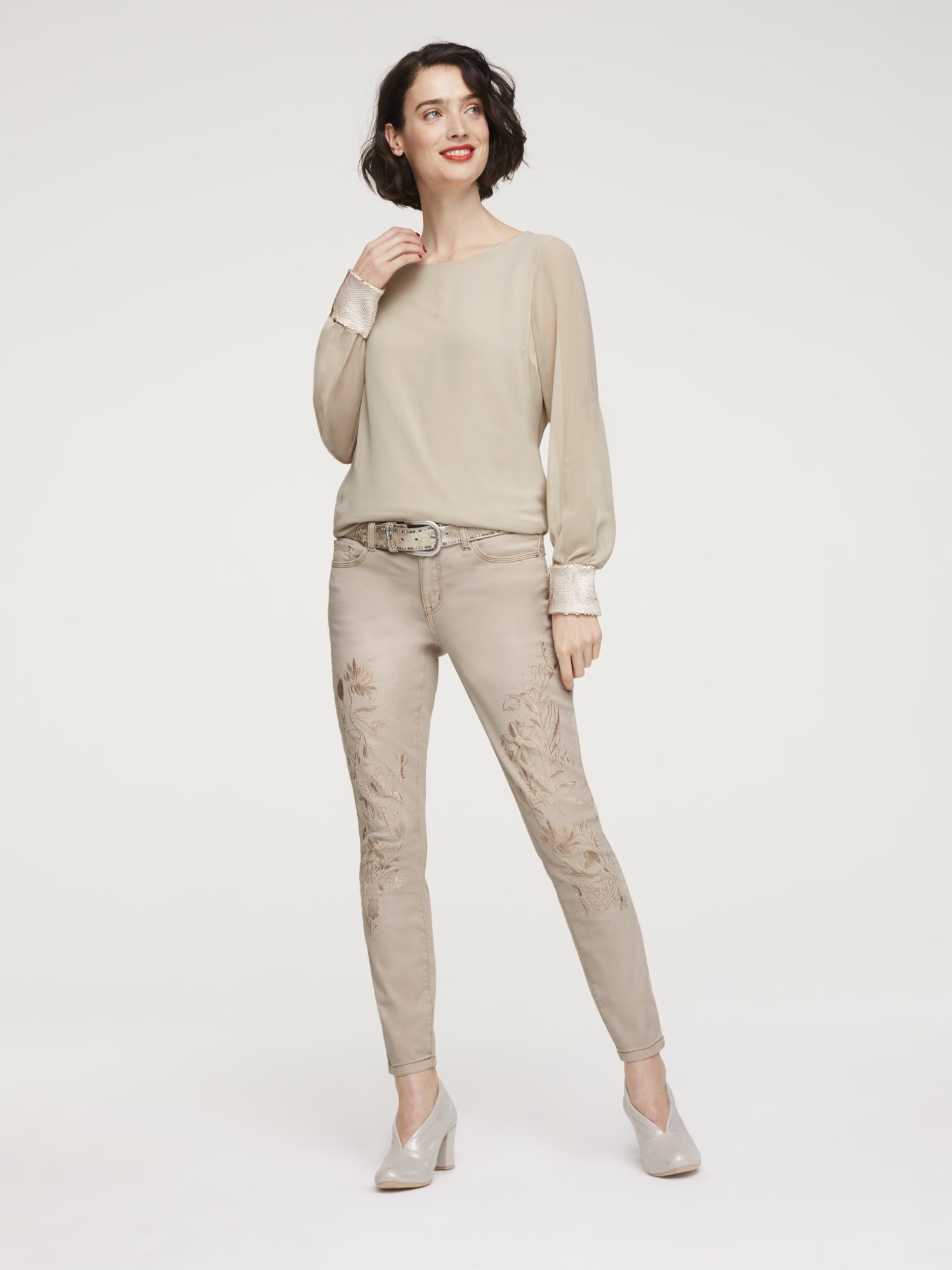 ASHLEY BROOKE by Heine Röhrenjeans, mit Stickerei