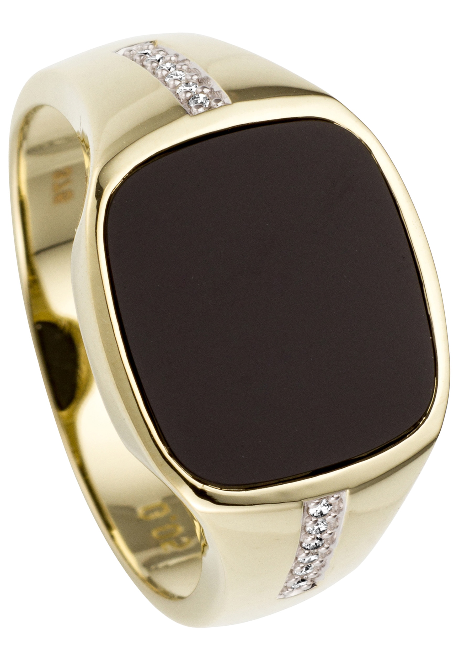 JOBO Fingerring »Ring mit Onyx und 12 Diamanten«, 585 Gold bicolor kaufen |  I'm walking