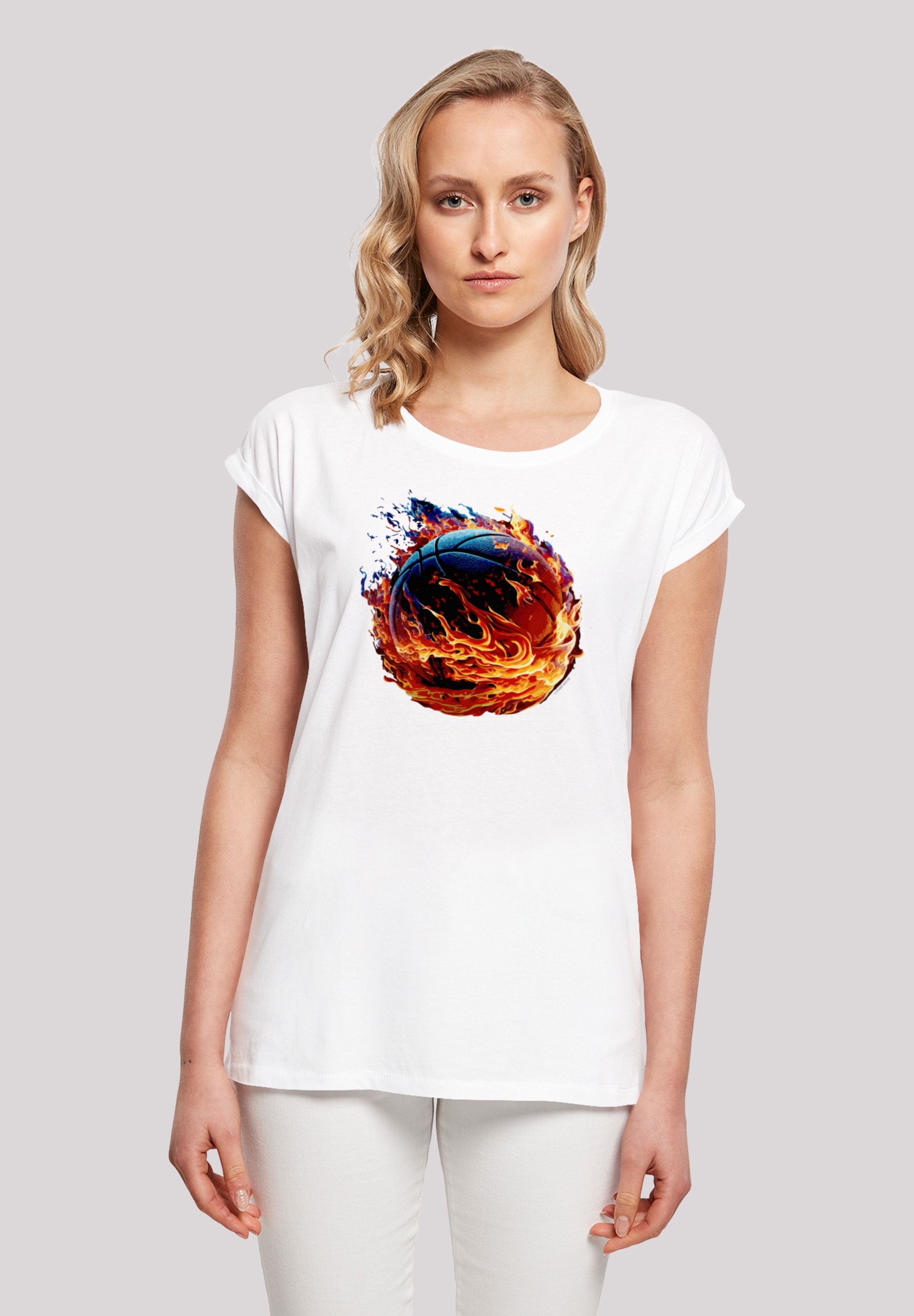 F4NT4STIC T-Shirt »Basketball On Fire Sport SHORT SLEEVE«, Print online |  I\'m walking