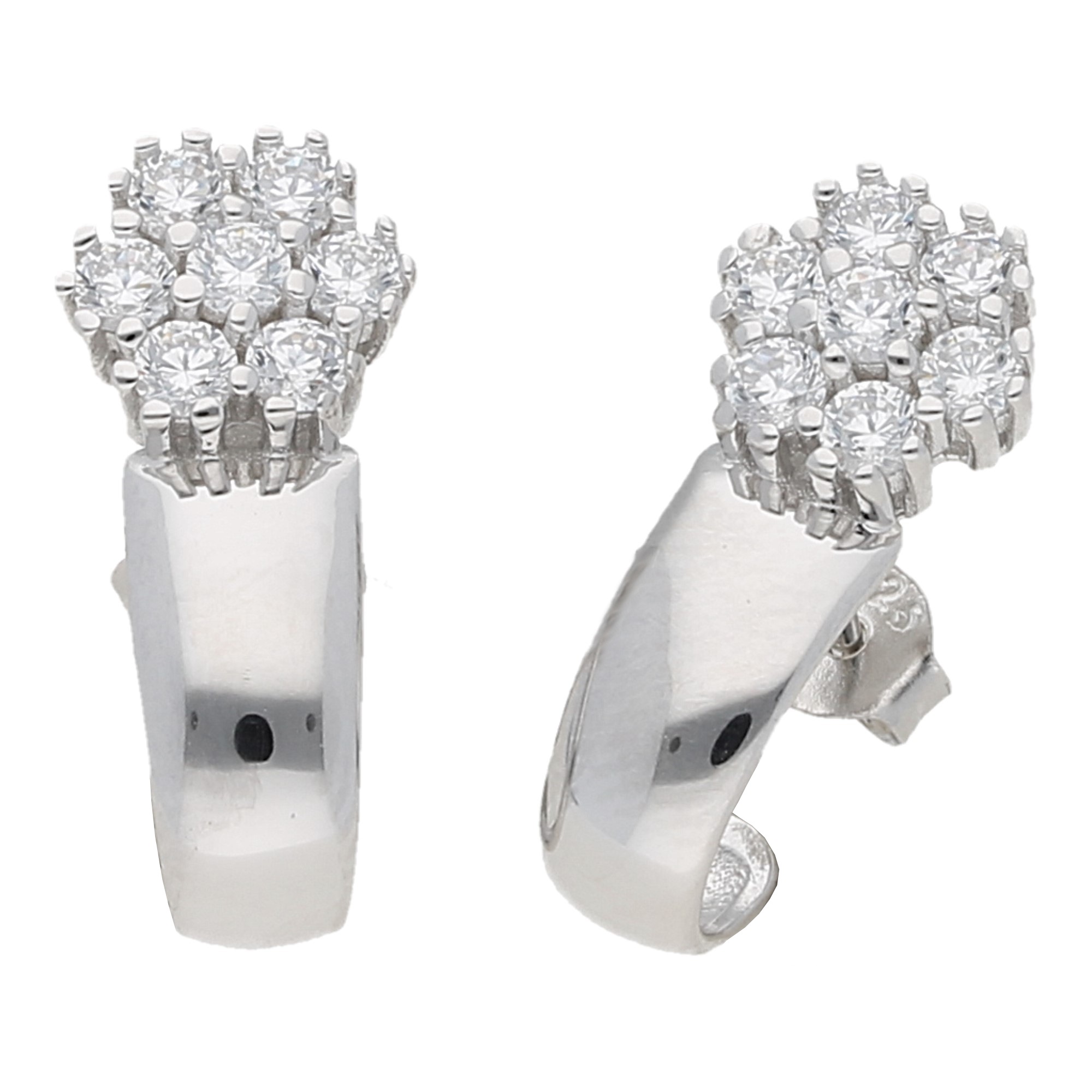 Smart Jewel Paar Ohrstecker Blüte mit Zirkonia Silber 925