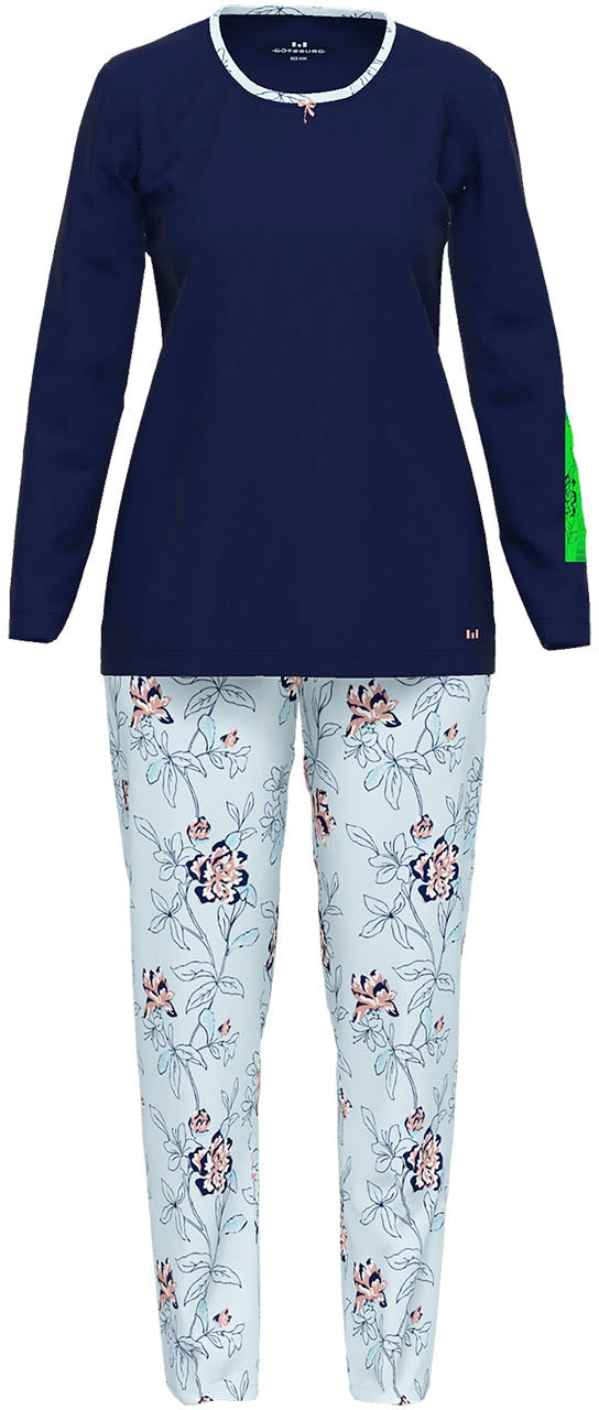 GÖTZBURG Pyjama, (2 tlg.), kleiner auf bestellen Druck & Mit und Wäsche Rechnung floralem Schleife