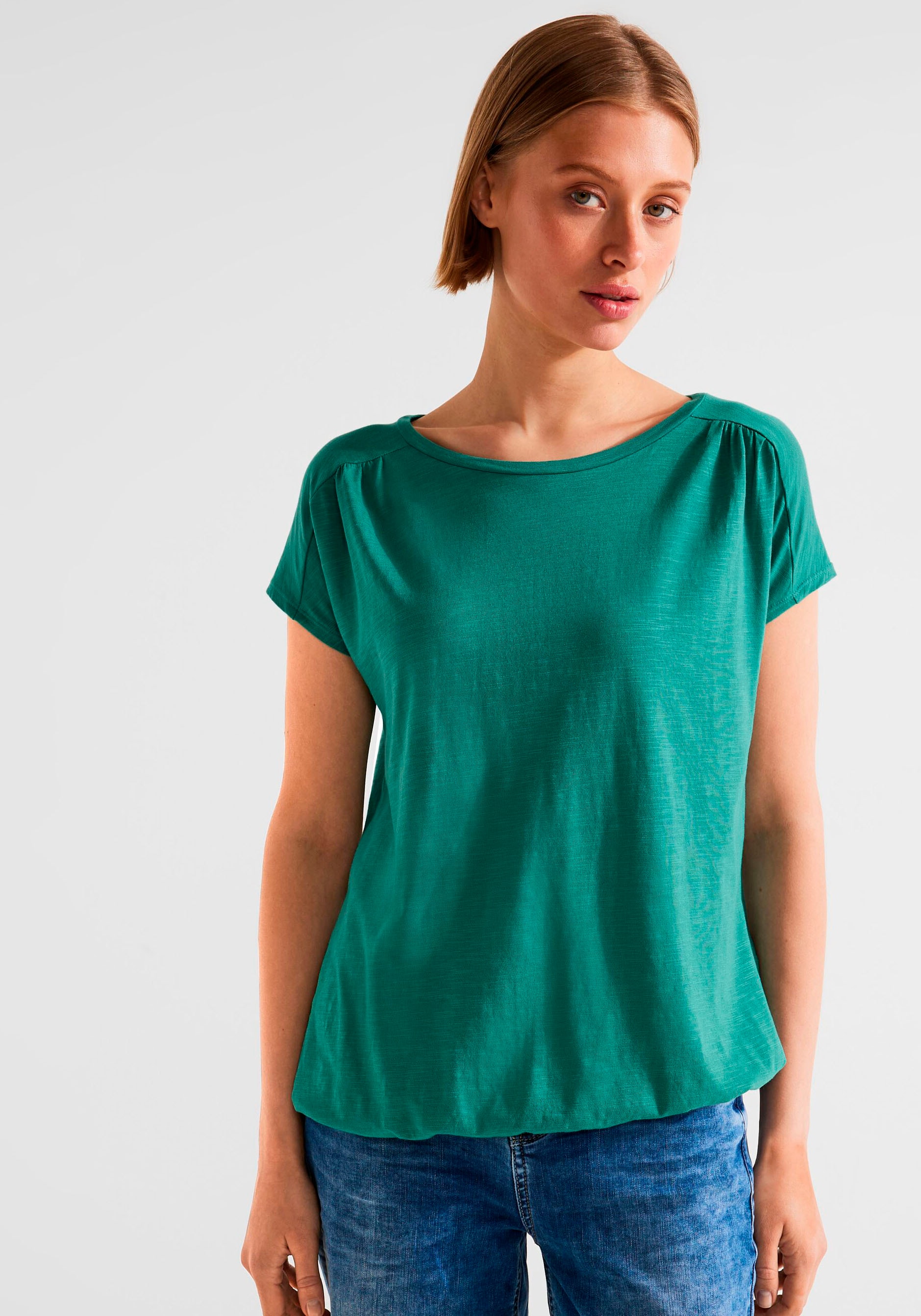 walking perfekten T-Shirt, mit elastischem für I\'m Sitz STREET | ONE Saum online