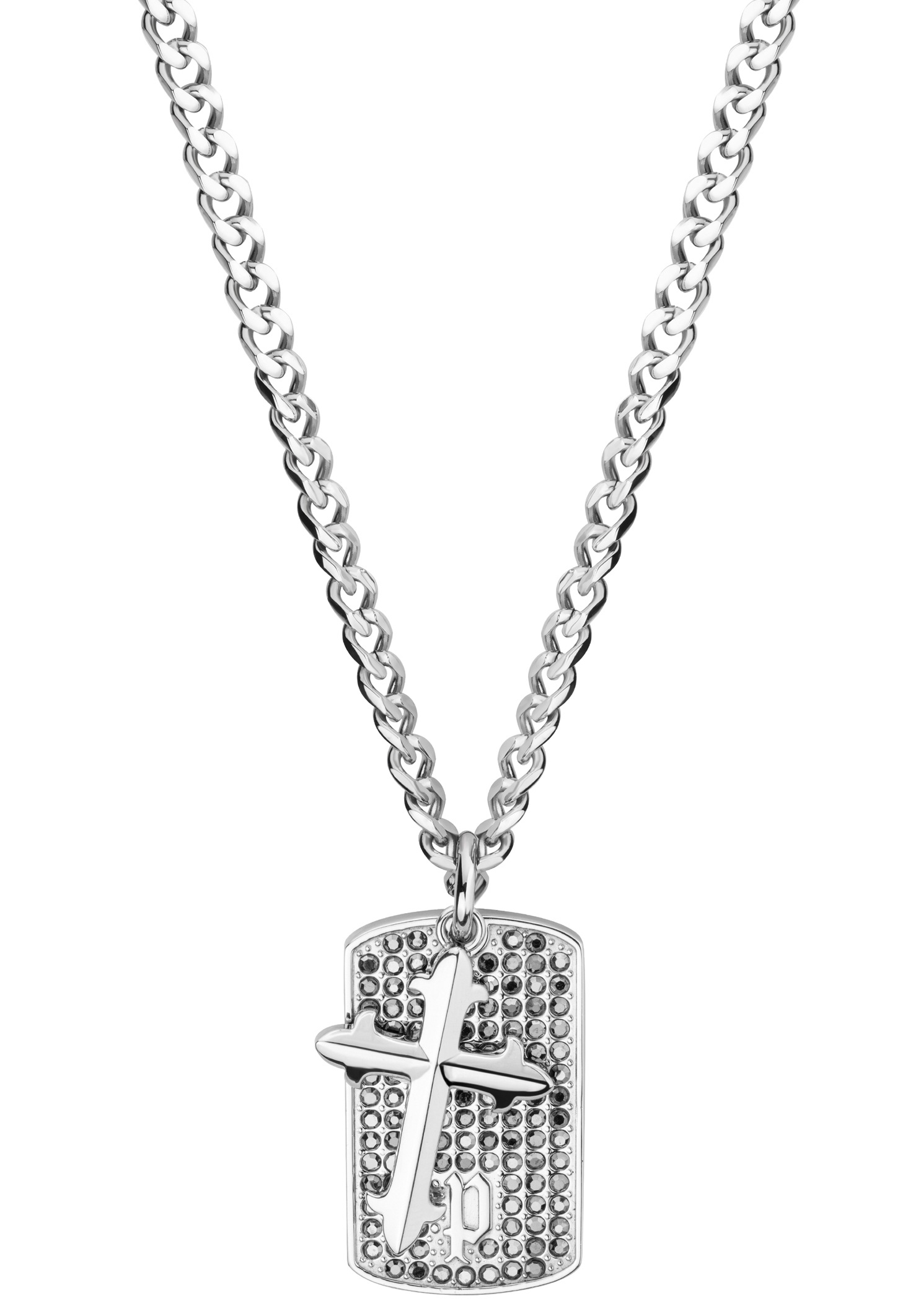 Police Kette mit Anhänger VIGOR Kreuz Dog Tag PEAGN2120401 PEAGN2120402