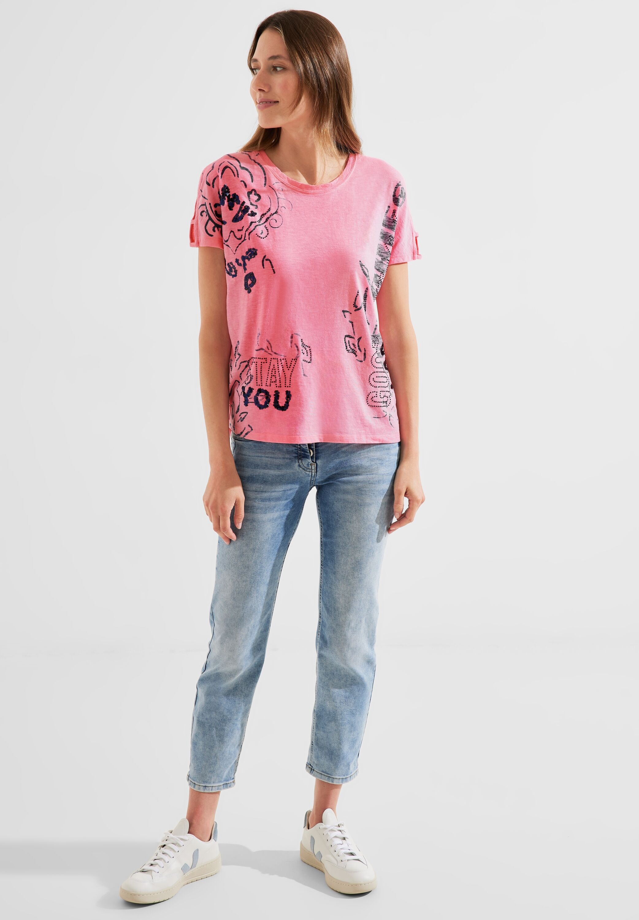 Print-Shirt, aus reiner online Baumwolle Cecil