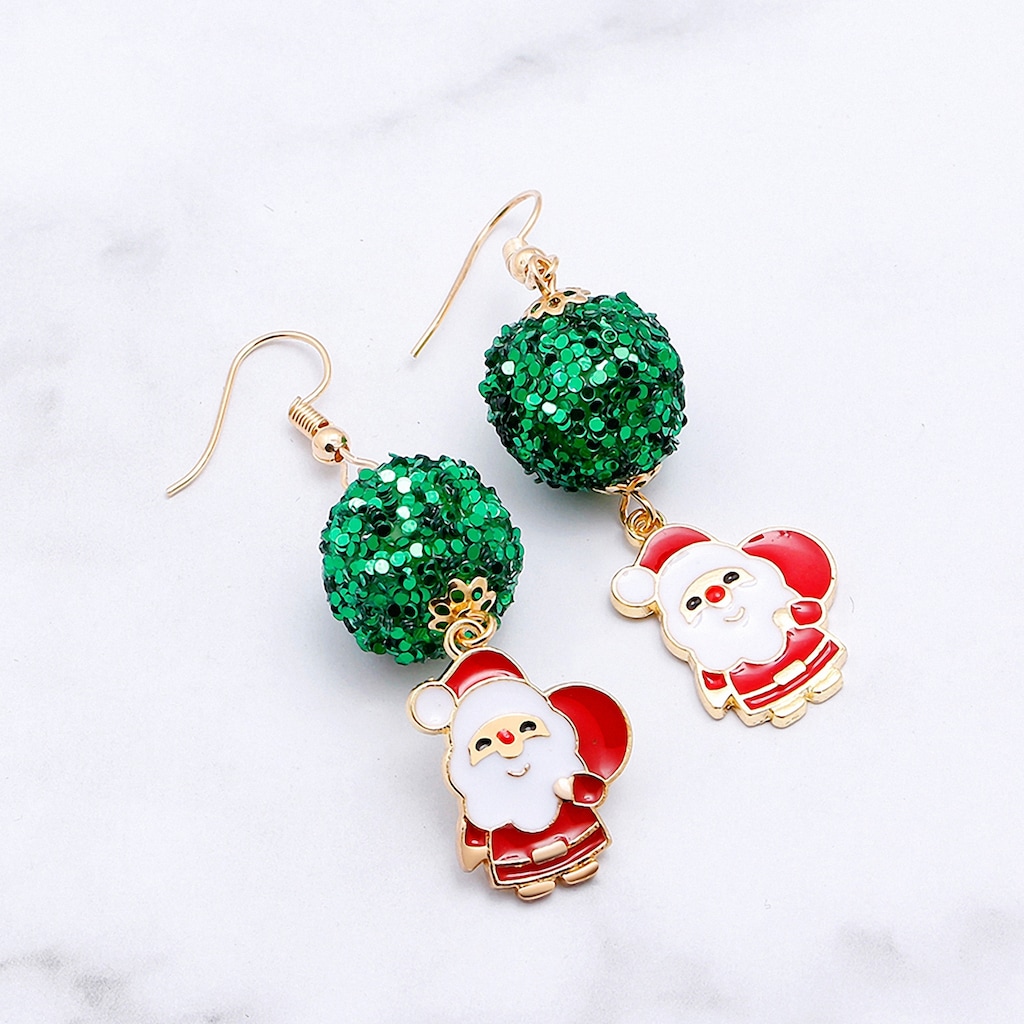 Adelia´s Paar Ohrhänger »Ohrhänger Weihnachtsmann mit Strass Kristallen«, Weihnachtsschmuck