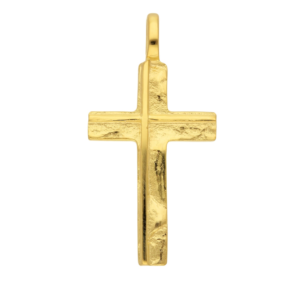 Adelia´s Kettenanhänger 585 Gold Kreuz Anhänger Goldschmuck für Damen & Herren
