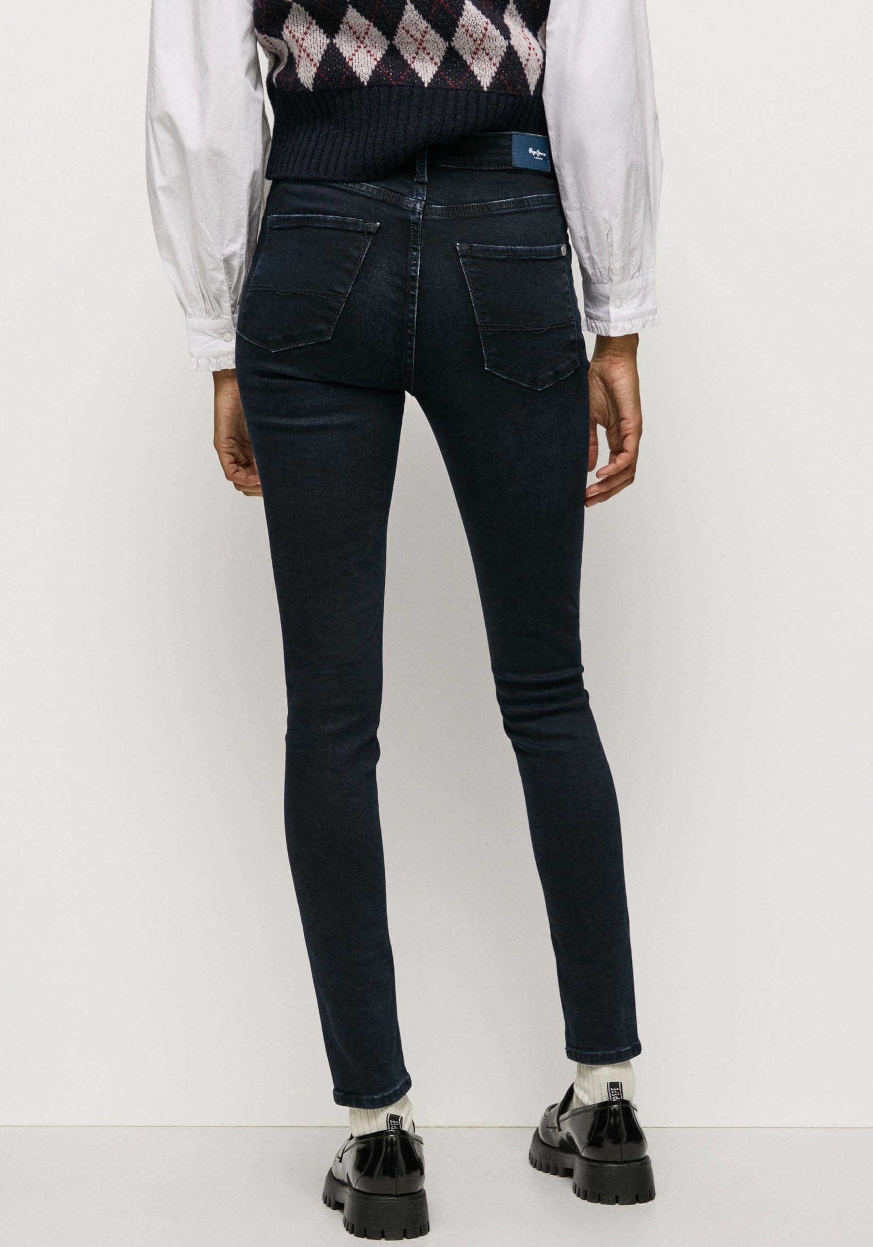 seidig Jeans hohem Denim Skinny bequemem Stretch Passform walking kaufen mit I\'m Röhrenjeans Bund aus in »REGENT«, | Pepe