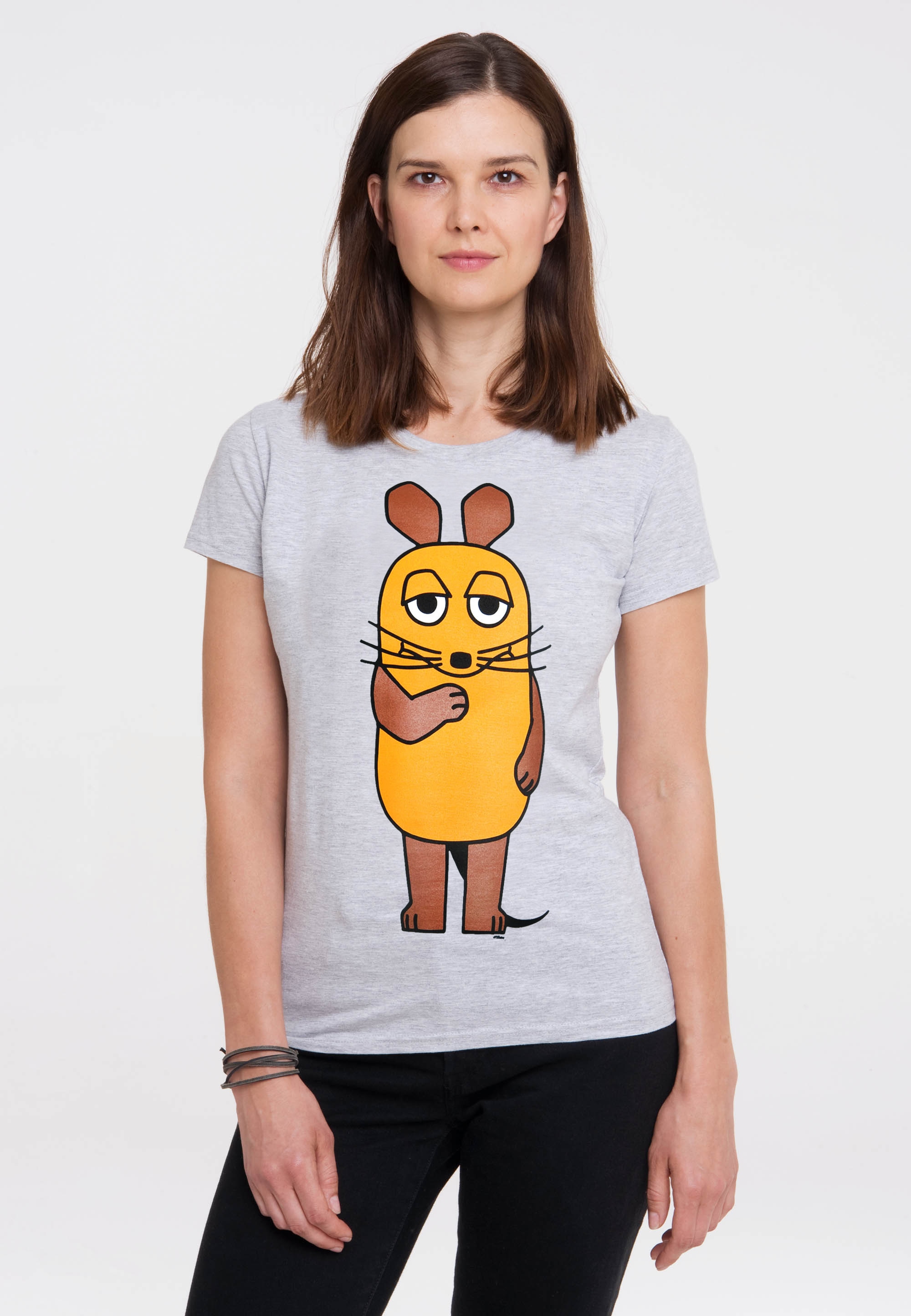 LOGOSHIRT T-Shirt »Sendung mit I\'m mit walking | Maus-Print coolem Maus«, der