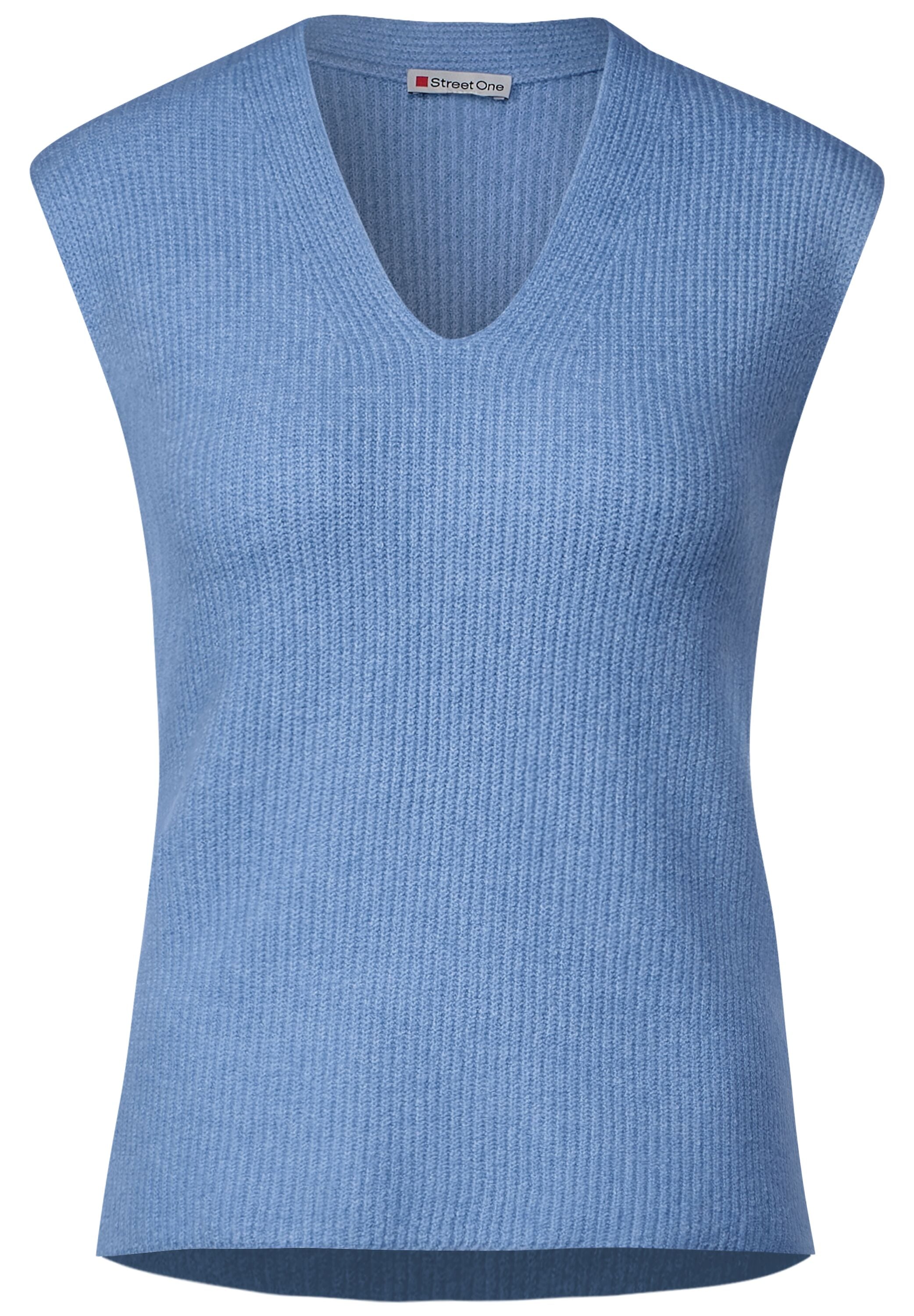 STREET ONE V-Ausschnitt-Pullover in Melange Optik