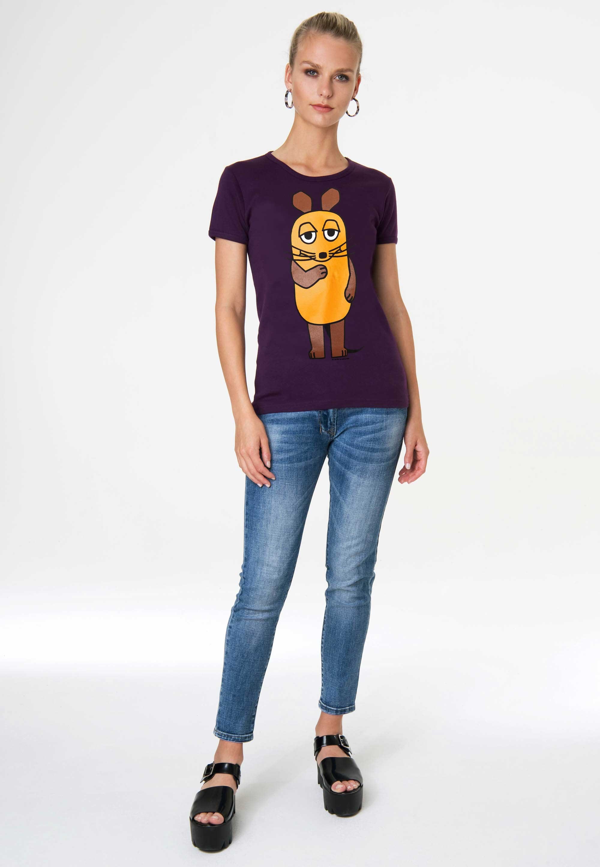 T-Shirt Sendung mit lizenziertem mit »Die Design Maus«, der shoppen LOGOSHIRT