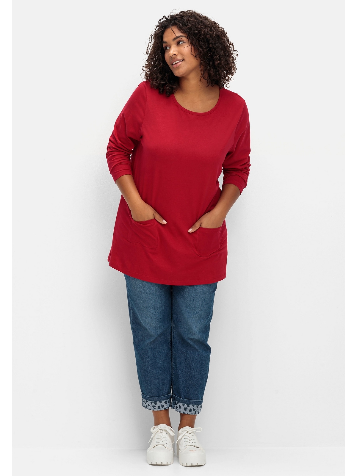 I\'m Sheego »Große kaufen aufgesetzten Longshirt Größen«, mit walking | Taschen online
