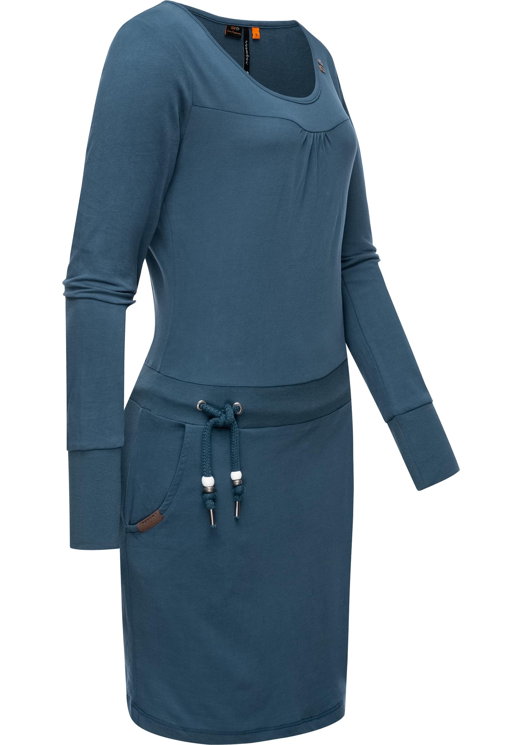 Taillenzugband Ragwear mit online Damen »Penellope«, Baumwoll-Kleid Jerseykleid Langärmliges