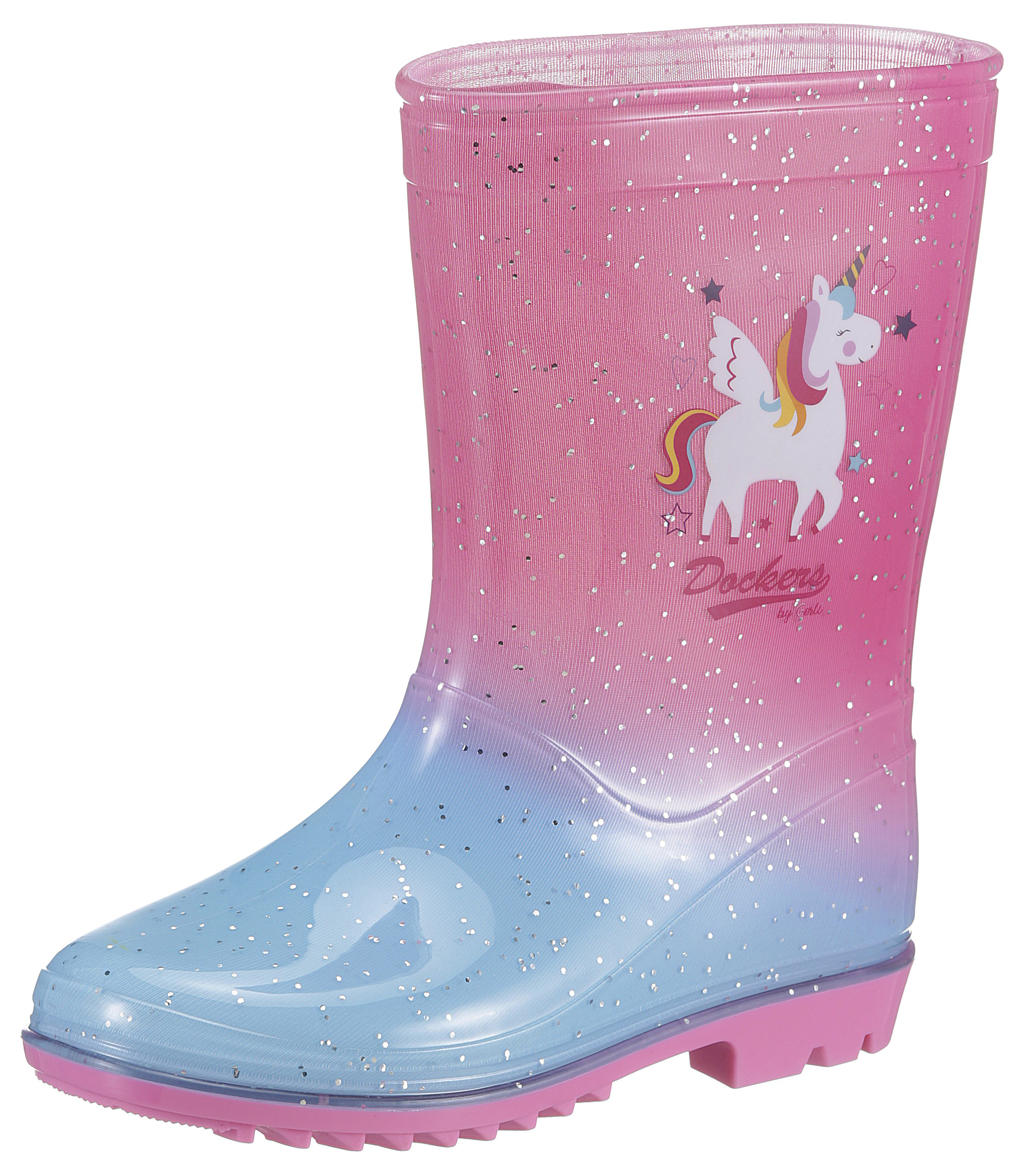 Gummistiefel, mit süßem Einhorn-Motiv