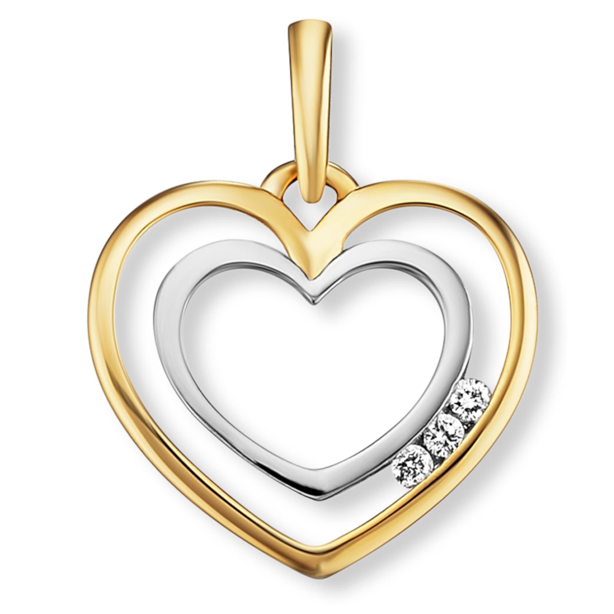 ONE ELEMENT Kettenanhänger »0.03 ct Diamant Brillant Herz Anhänger aus 585  Gelbgold«, Damen Gold Schmuck Herz bestellen | I'm walking