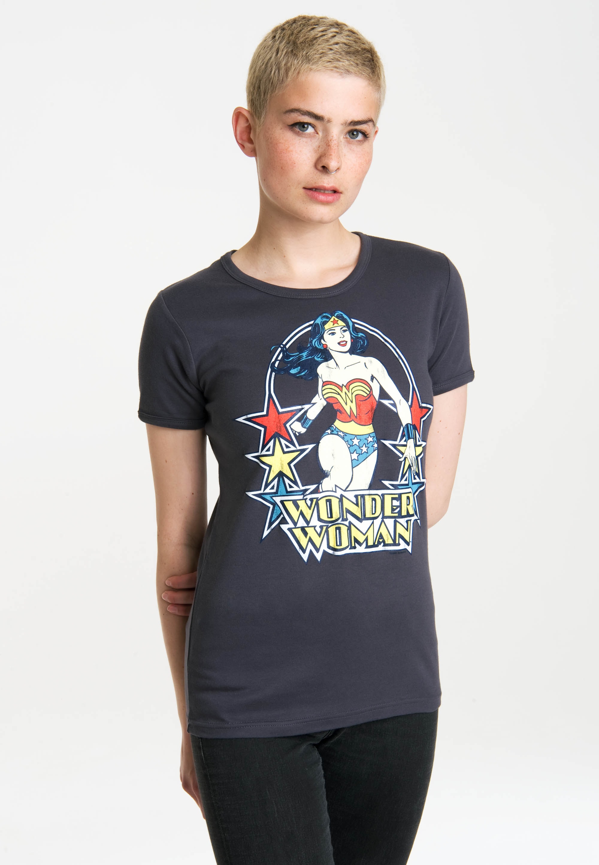 LOGOSHIRT Stars«, lizenziertem T-Shirt »Wonder mit Woman Originaldesign bestellen –